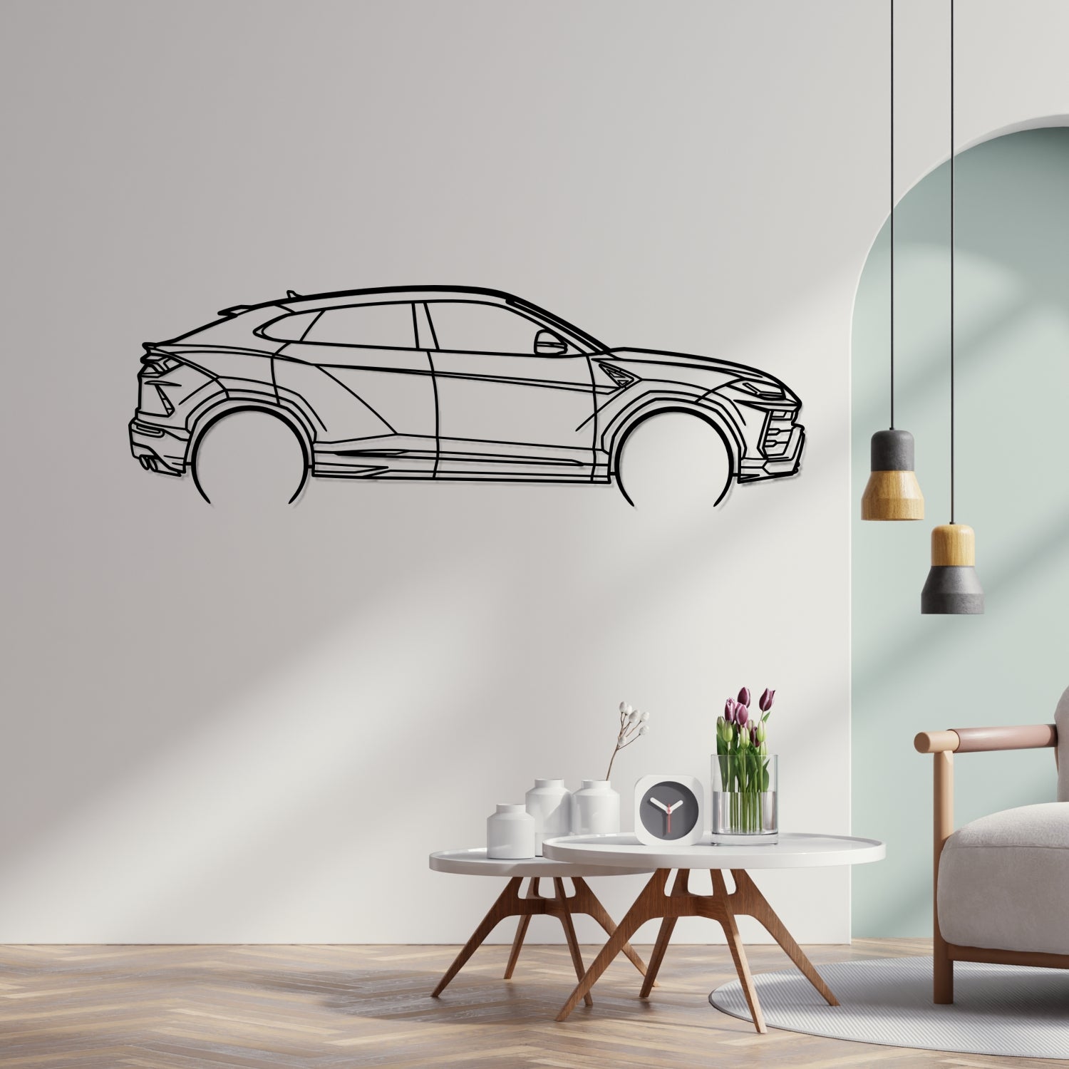 Audi R8 V10 Plus (2012-2015) - Side Perspective - Metal Silhouette