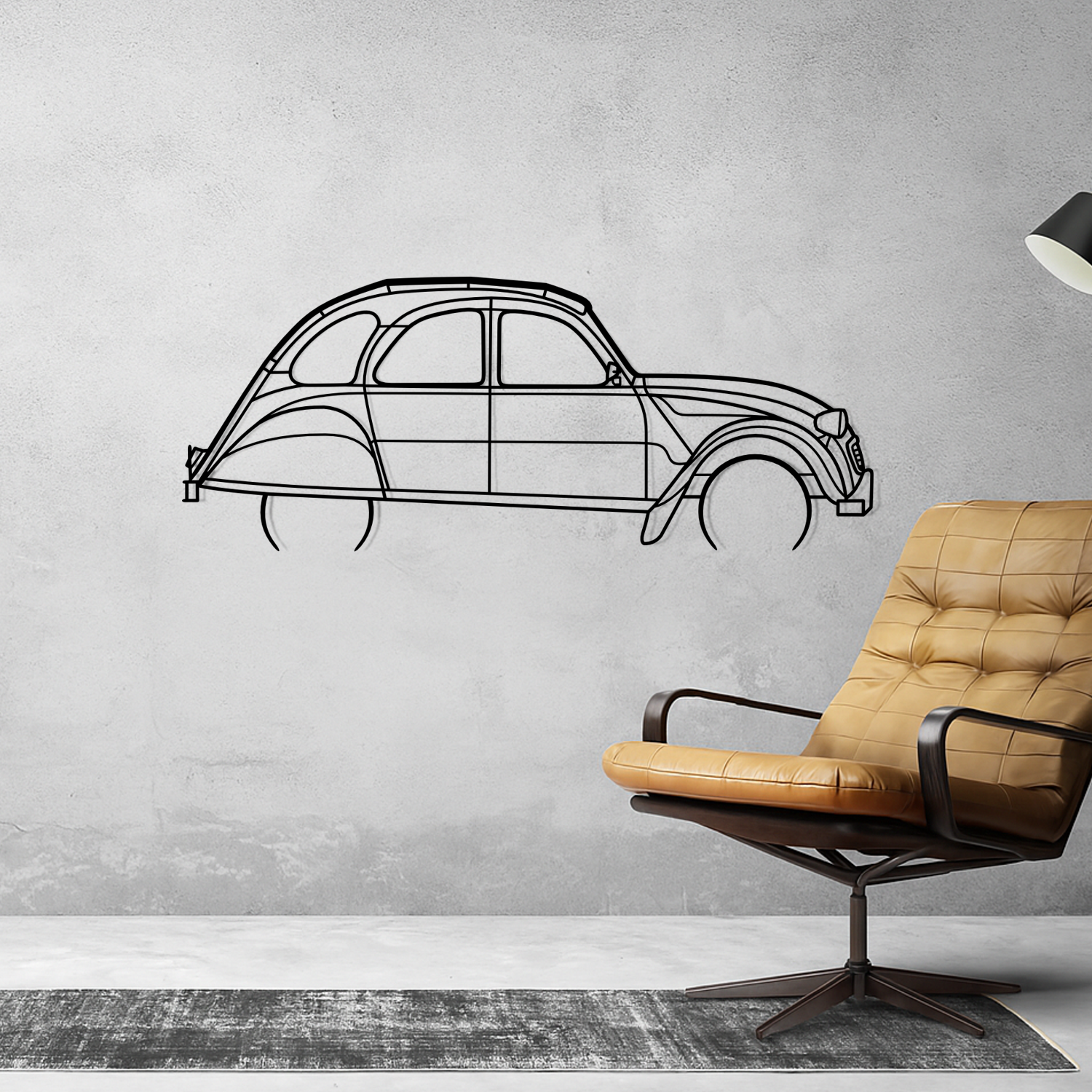 Abarth Punto Side View - Metal Wall Silhouette 