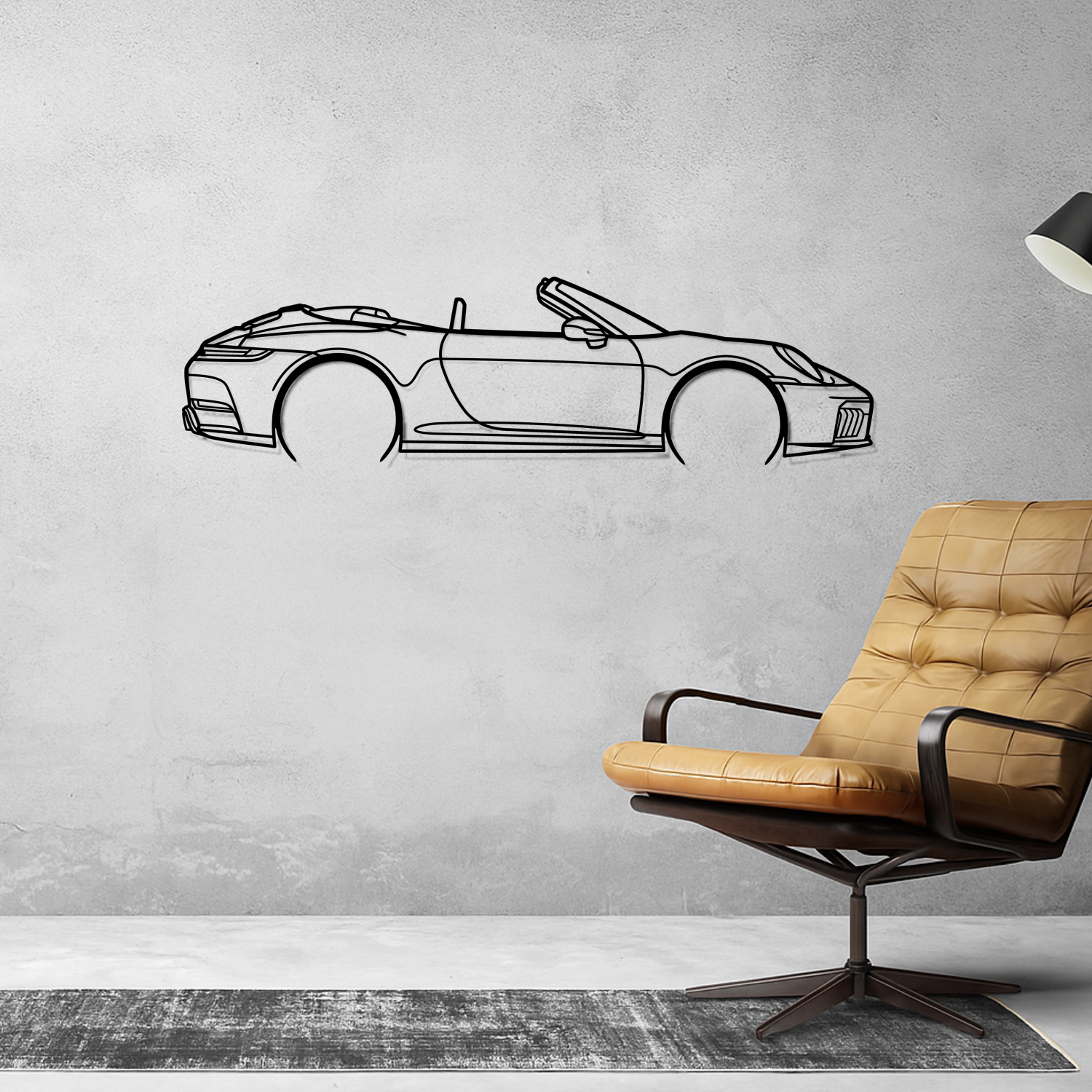 Porsche 911 992.2 Spirit 70 (2025) - Perspetiva Lateral - Silhueta de Metal