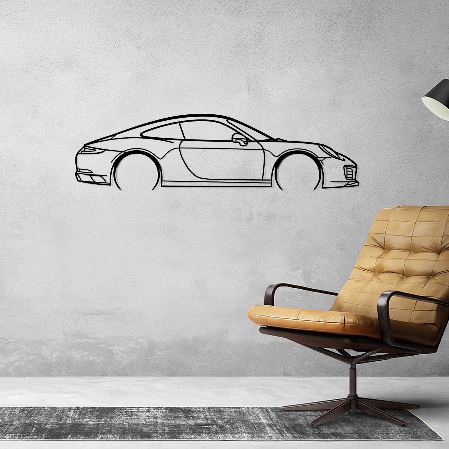Porsche 911 991.1 Carrera (2011-2015) - Side View - Metal Silhouette 
