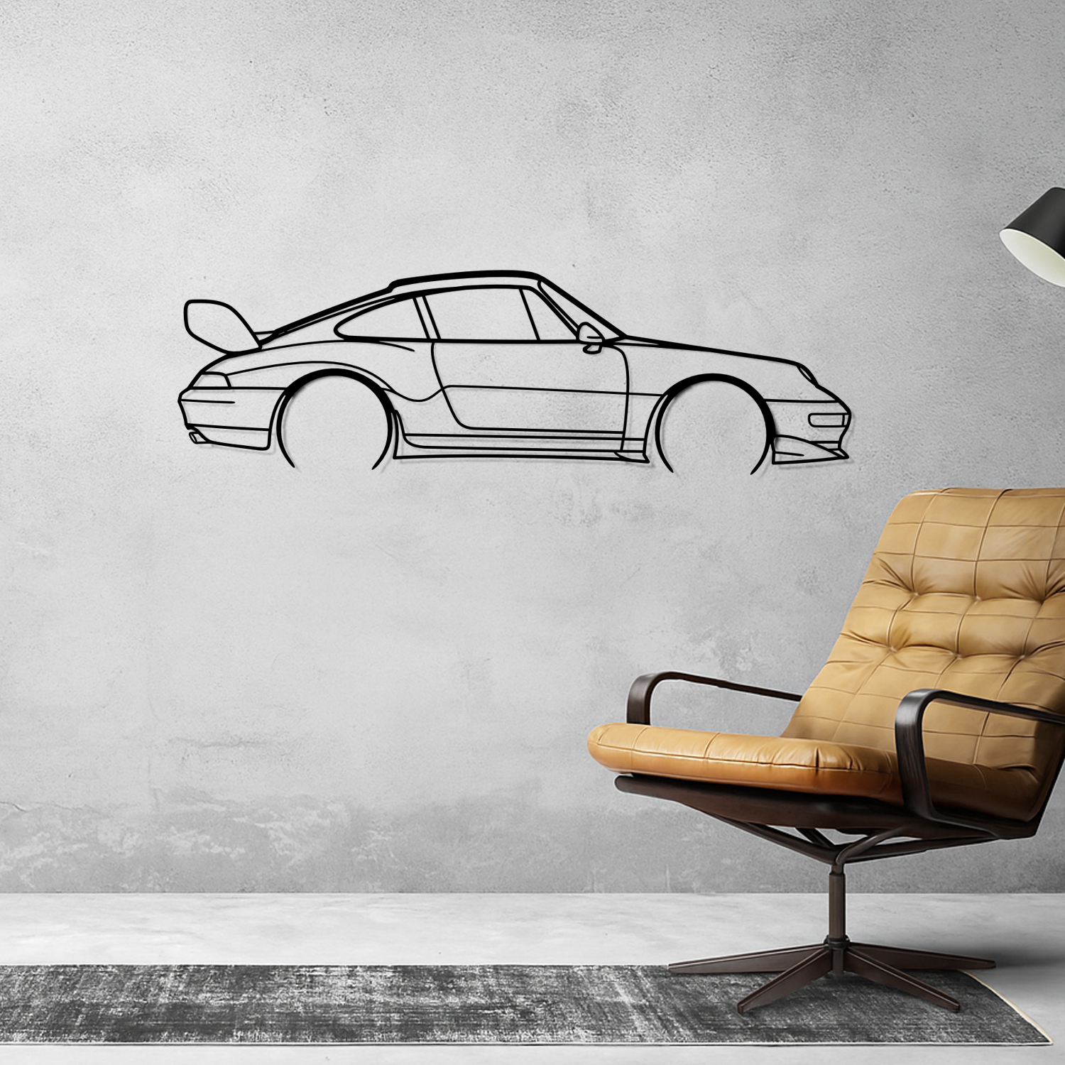 Porsche 911 993 Carrera RS (1995-1996) - Side View - Metal Silhouette