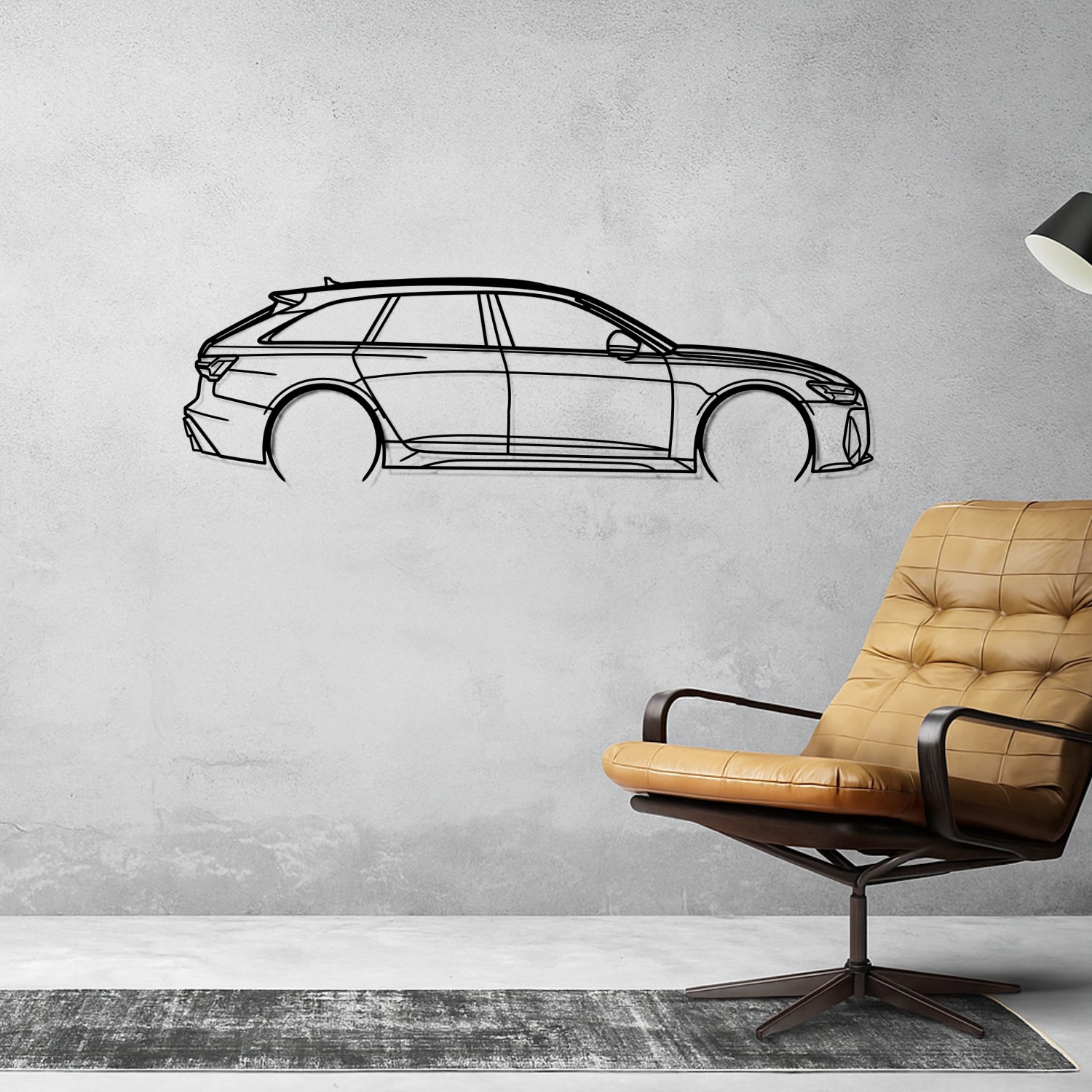 Audi RS6 (2019-2025) - Perspetiva Lateral - Silhueta de Metal