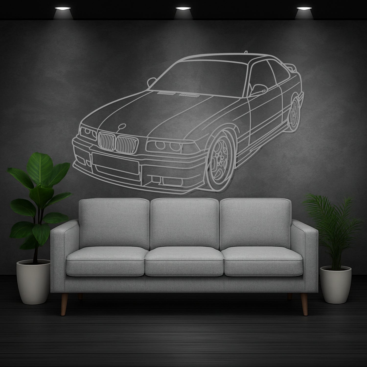 Caterham - 3D Perspective Front - Metal Silhouette