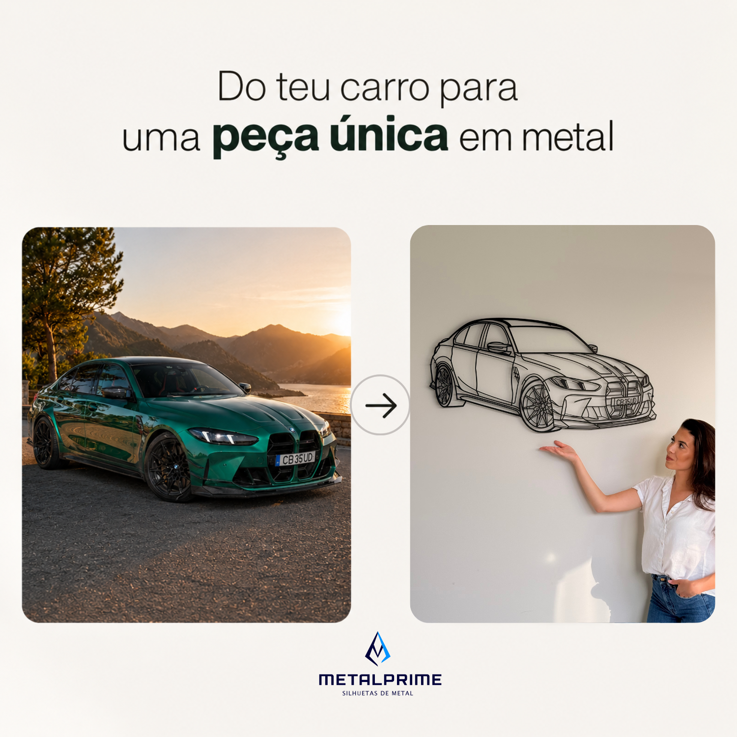 Silhueta de Metal Personalizada - Carros