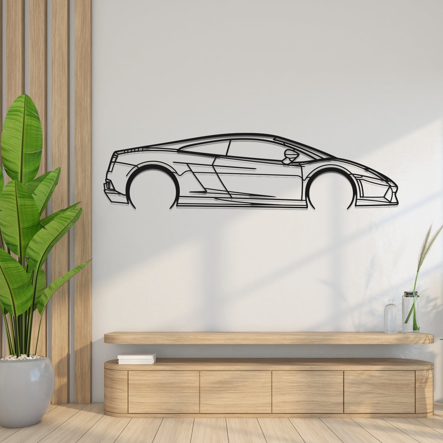 Lamborghini Gallardo Side View - Metal Wall Silhouette