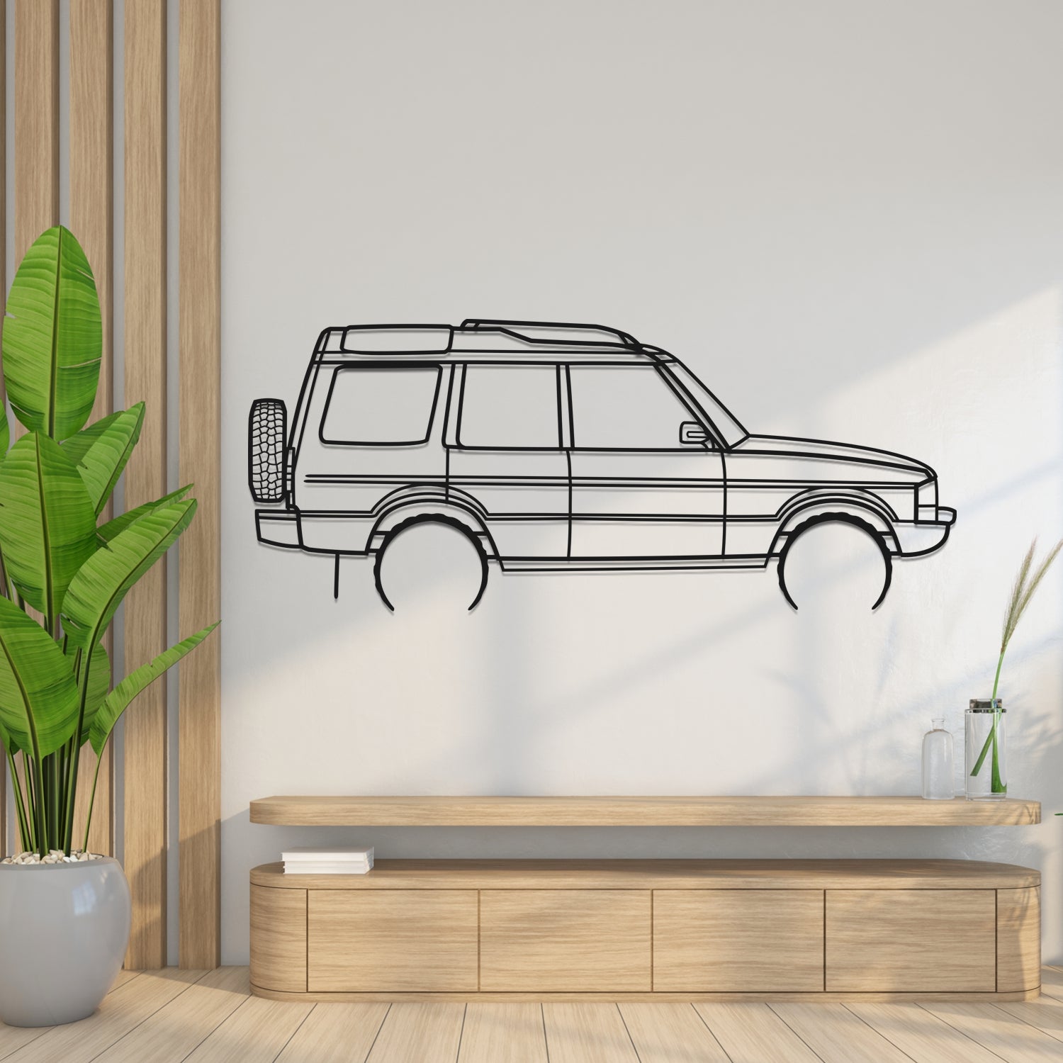 Land Rover Discovery Series 1 300 Tdi Side View - Metal Wall Silhouette