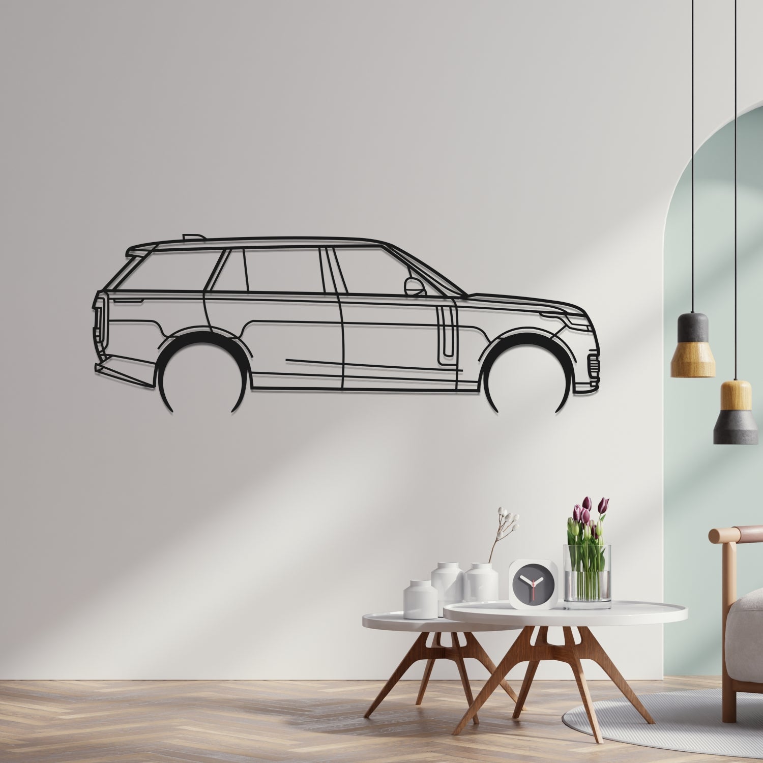 Land Rover Range Rover 2024 Side View - Metal Wall Silhouette