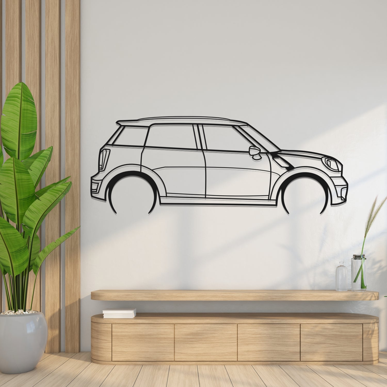 MINI Countryman 2014 Side View - Metal Wall Silhouette