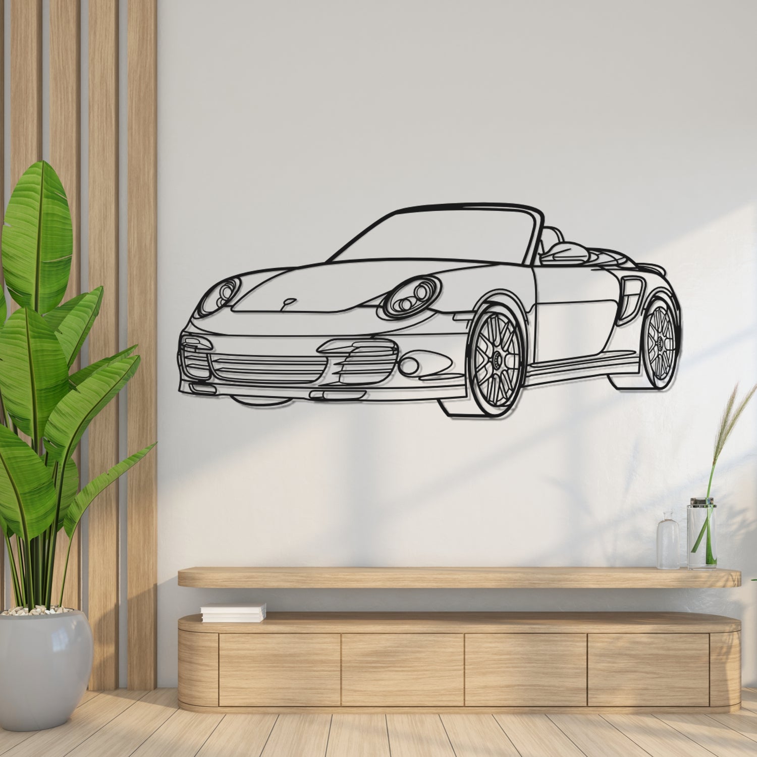 Porsche 911 997.2 Turbo S - Perspetiva 3D Frente - Silhueta de Metal