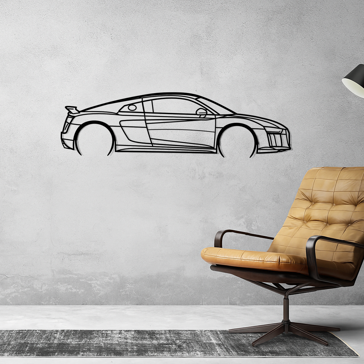 Audi R8 MK2 (2014-2024) - Side View - Metal Silhouette 