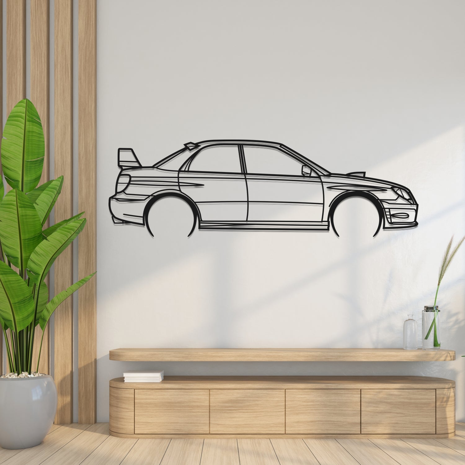 Subaru WRX Impreza WRX Side View - Metal Wall Silhouette