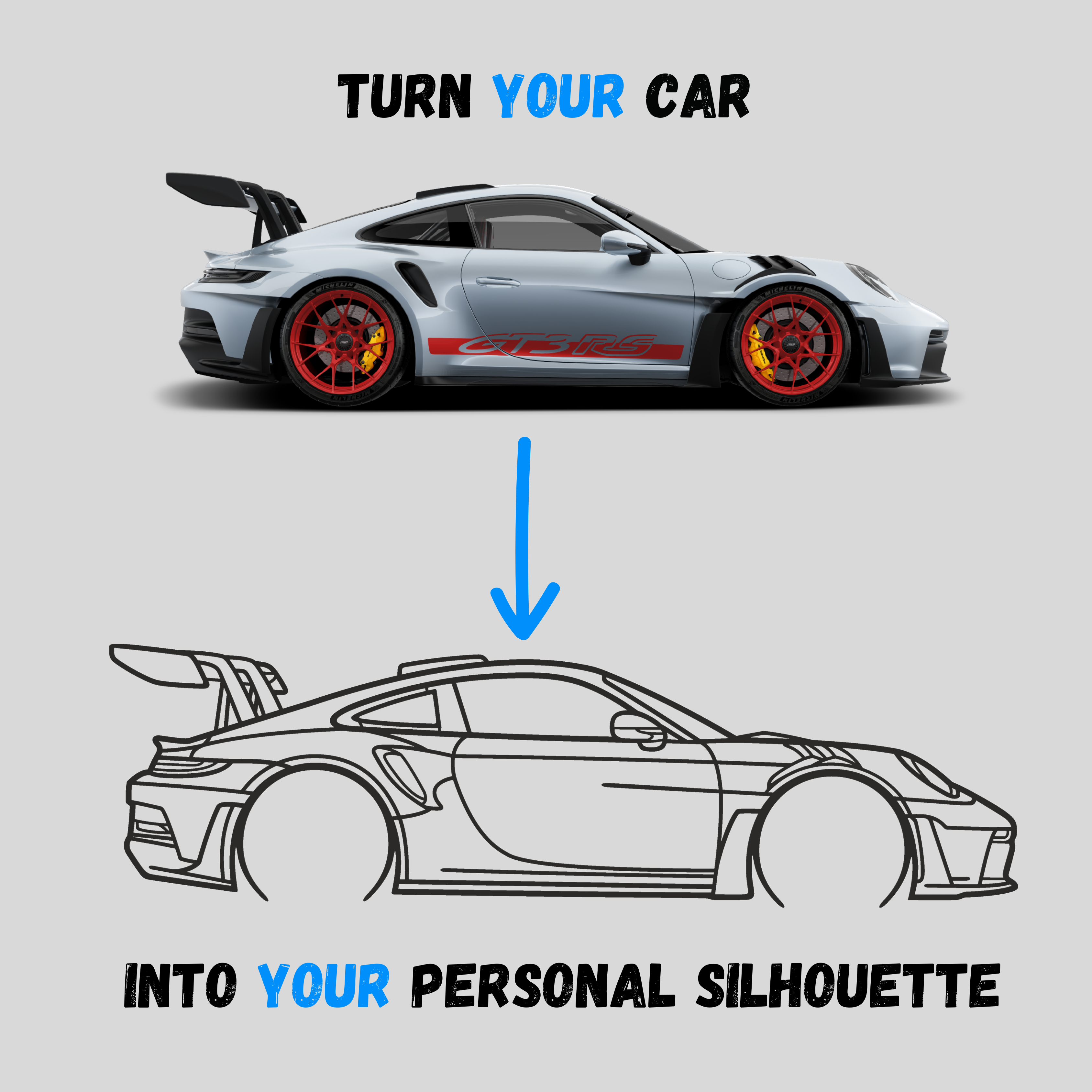 Custom Car Metal Silhouette