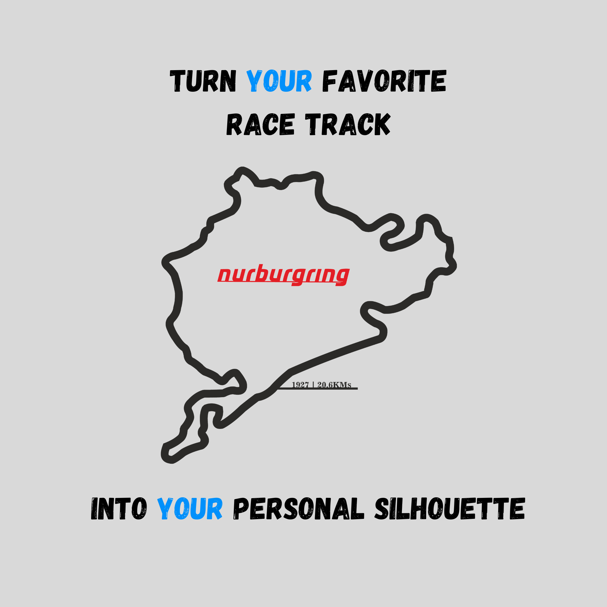 Custom Race Track Metal Silhouette