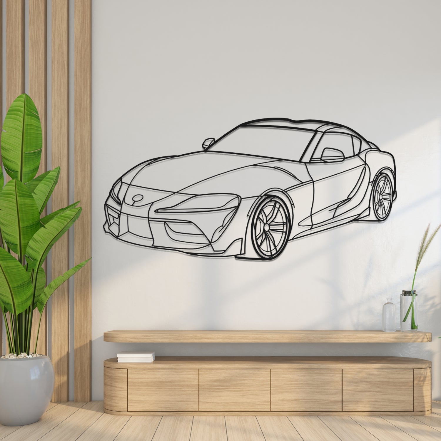 Toyota GR Supra Signature 3D Front View - Metal Wall Silhouette