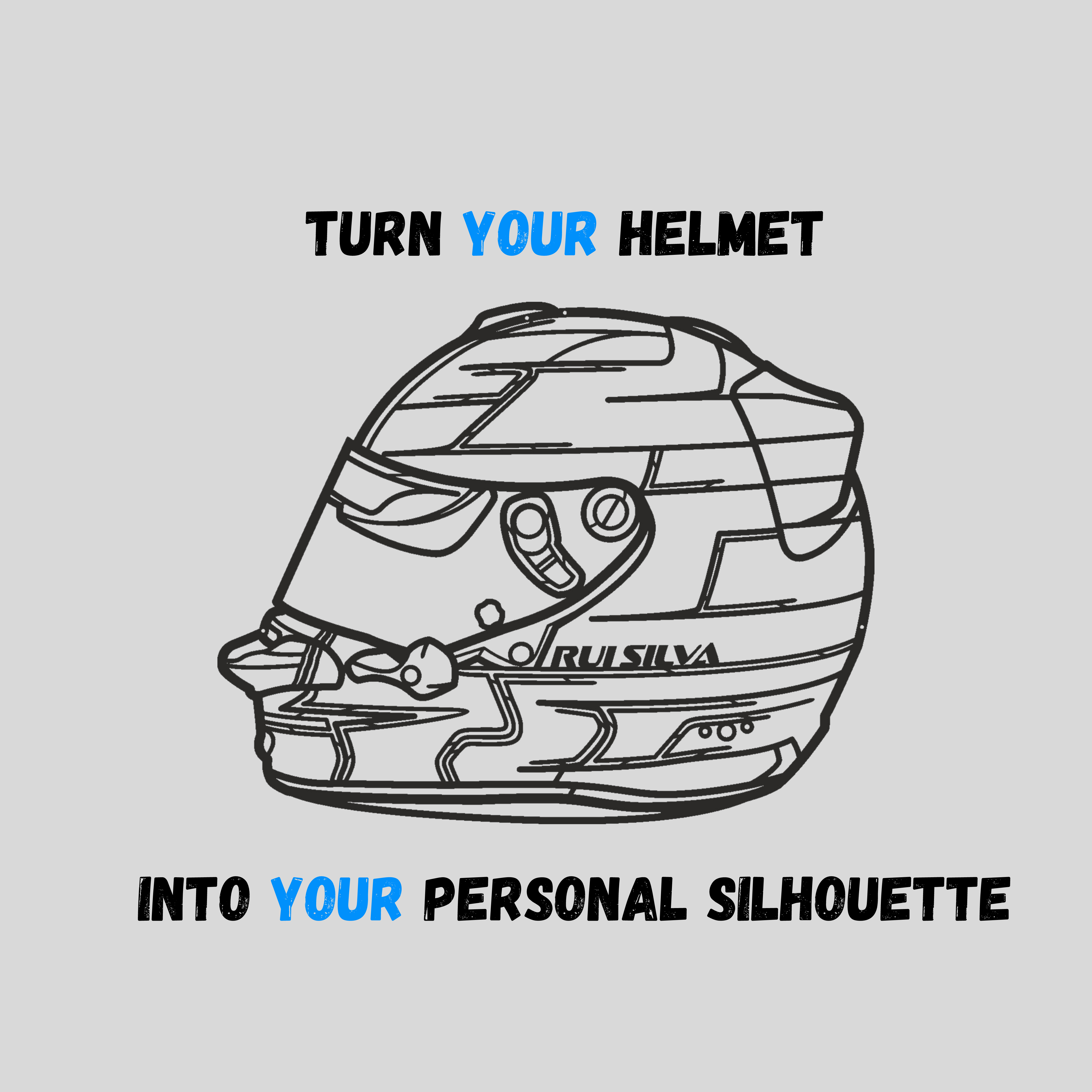 Custom Helmet Metal Silhouette