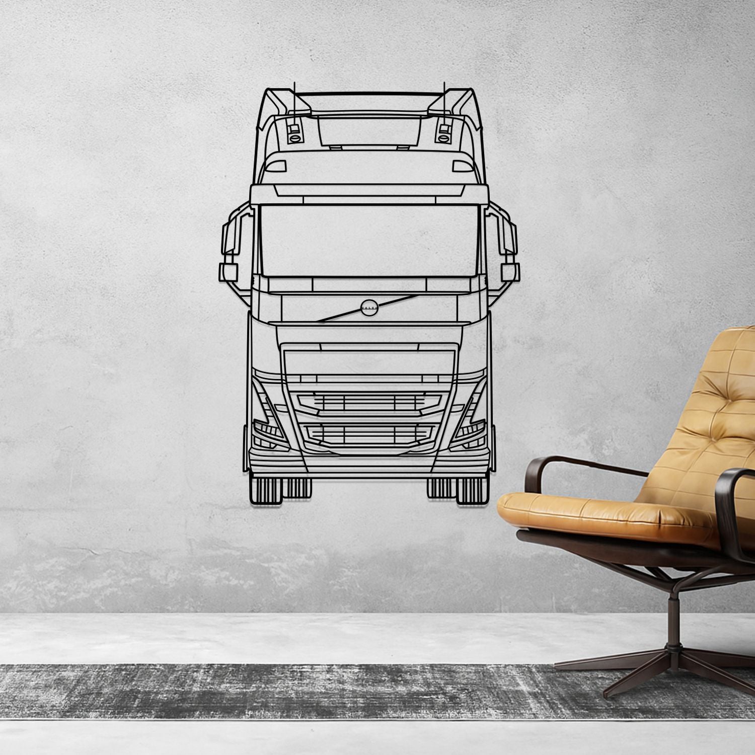Volvo FH500 (2021-2026) - Perspetiva Frontal - Silhueta de Metal