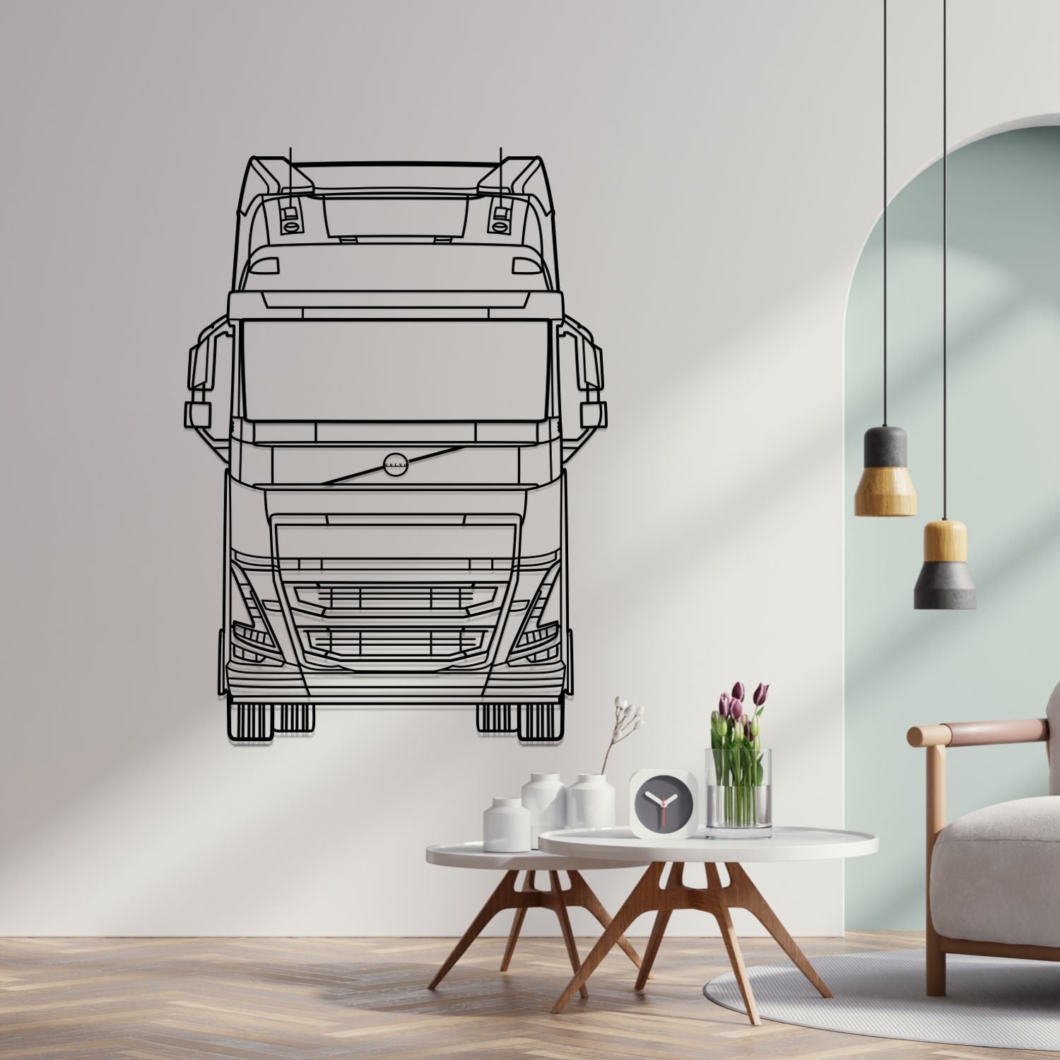 Volvo FH500 (2021-2026) - Perspetiva Frontal - Silhueta de Metal
