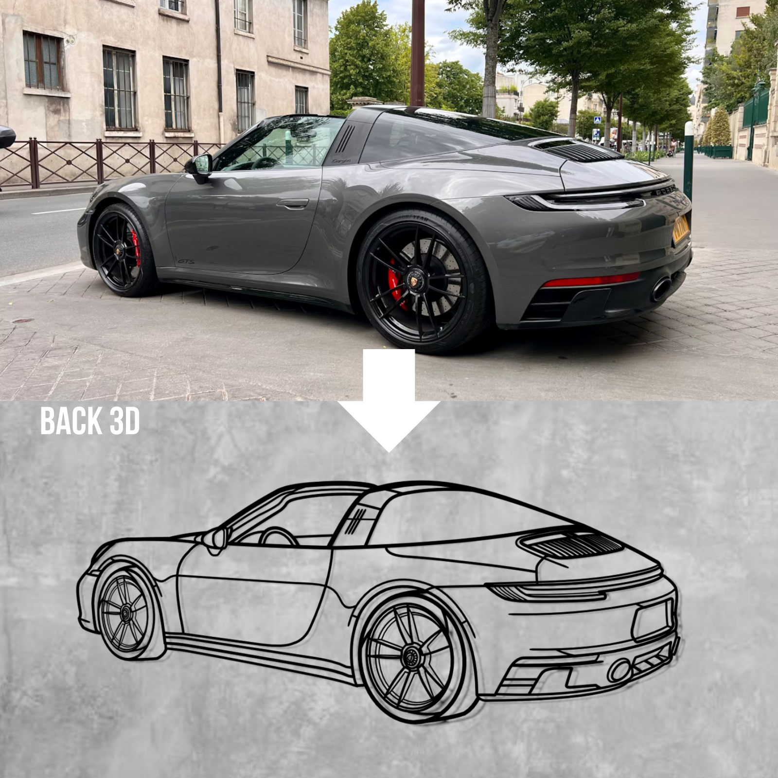 Custom Car Design - Metal Silhouette