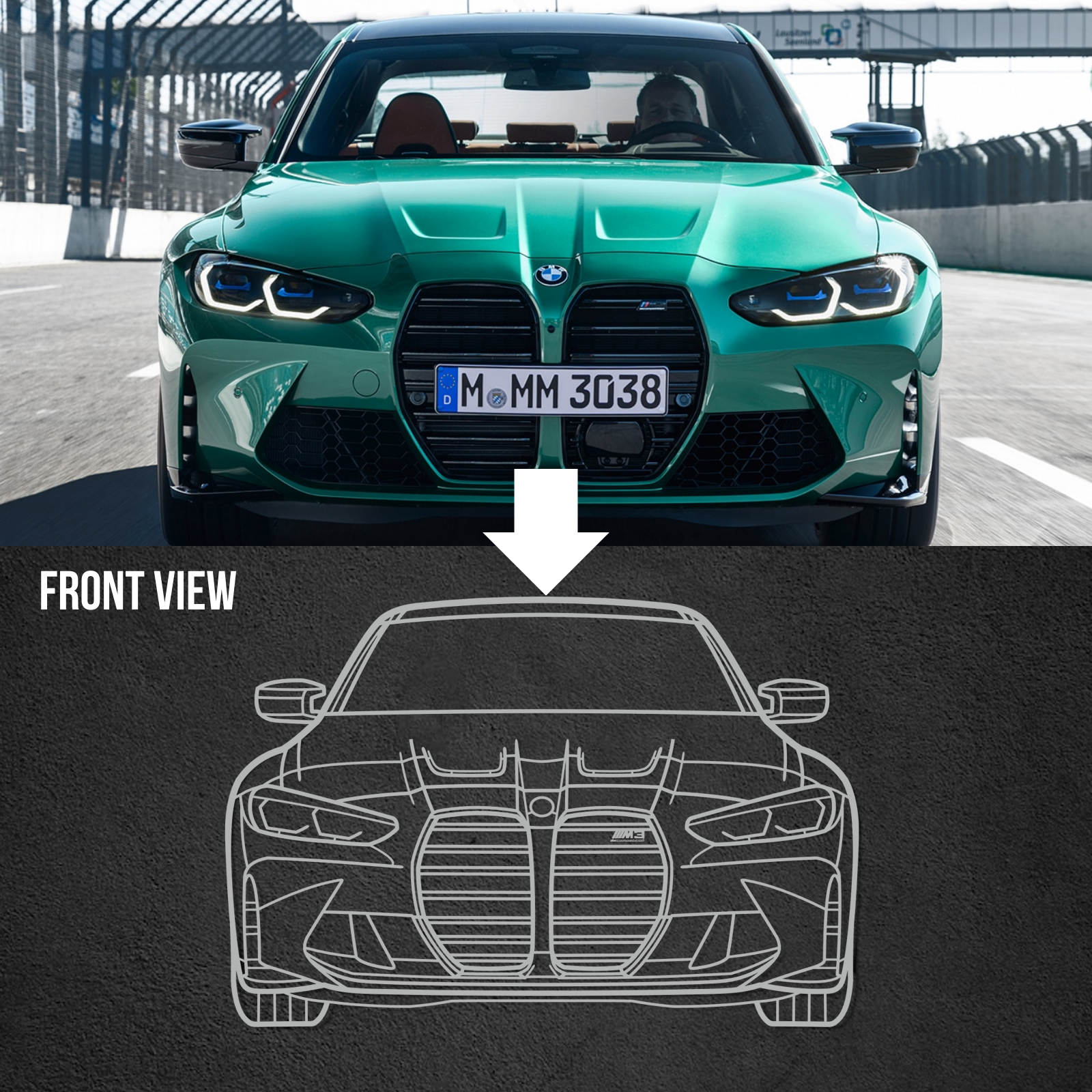 Custom Car Design - Metal Silhouette
