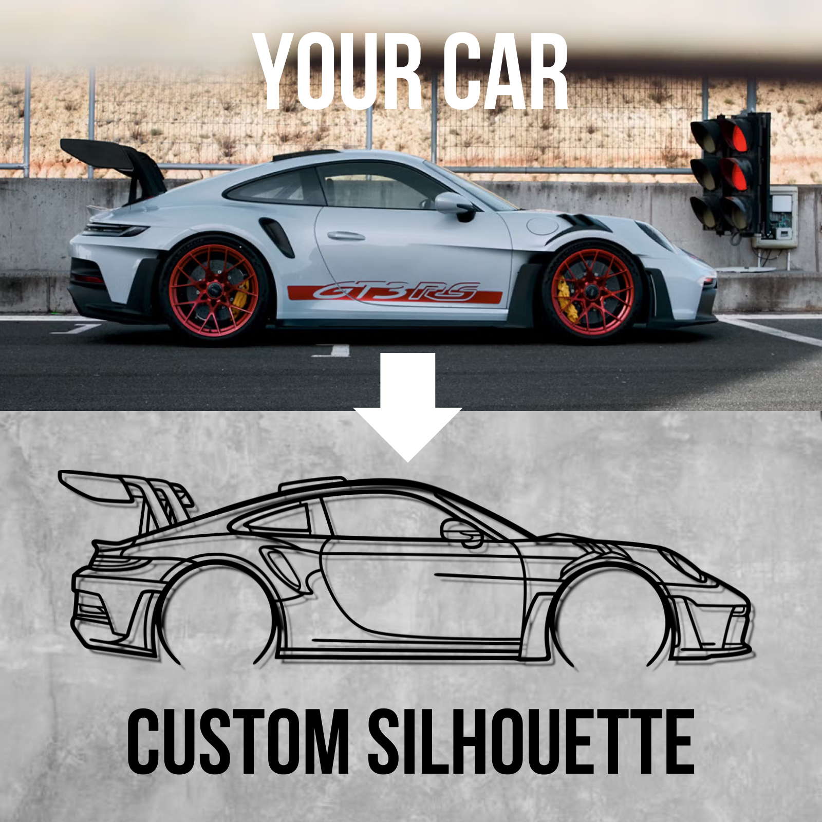 Design Carro Personalizado - Silhueta de Metal
