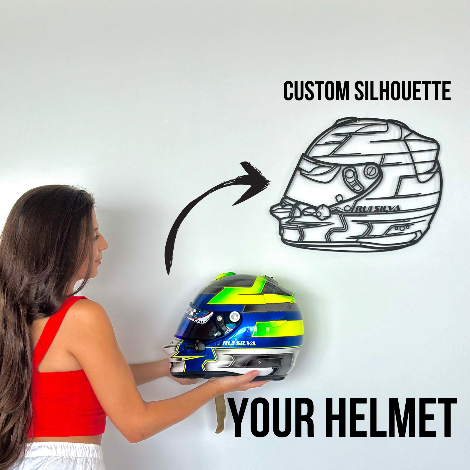 Design Capacete Personalizado - Silhueta de Metal