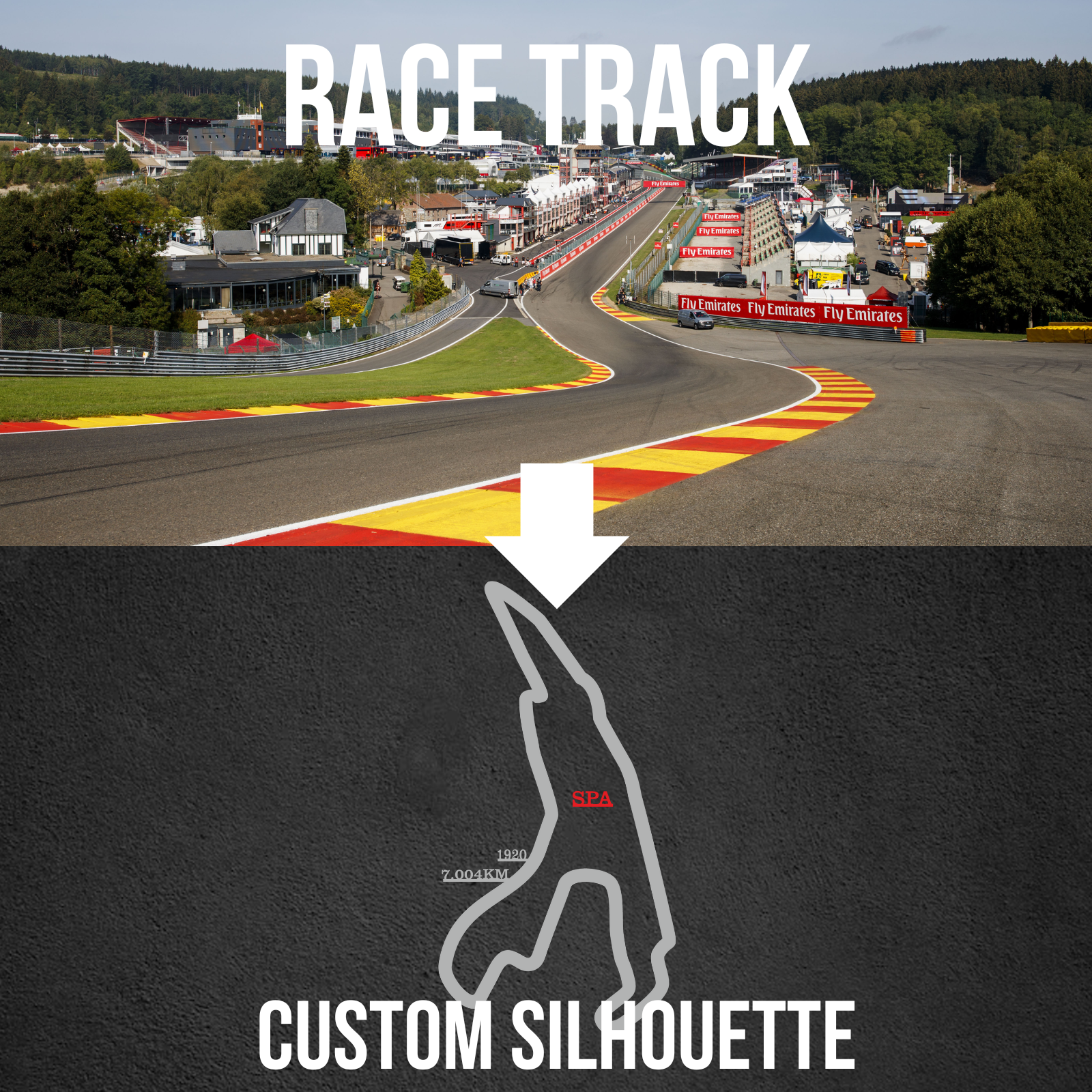 Custom Racing Circuit Design - Metal Silhouette