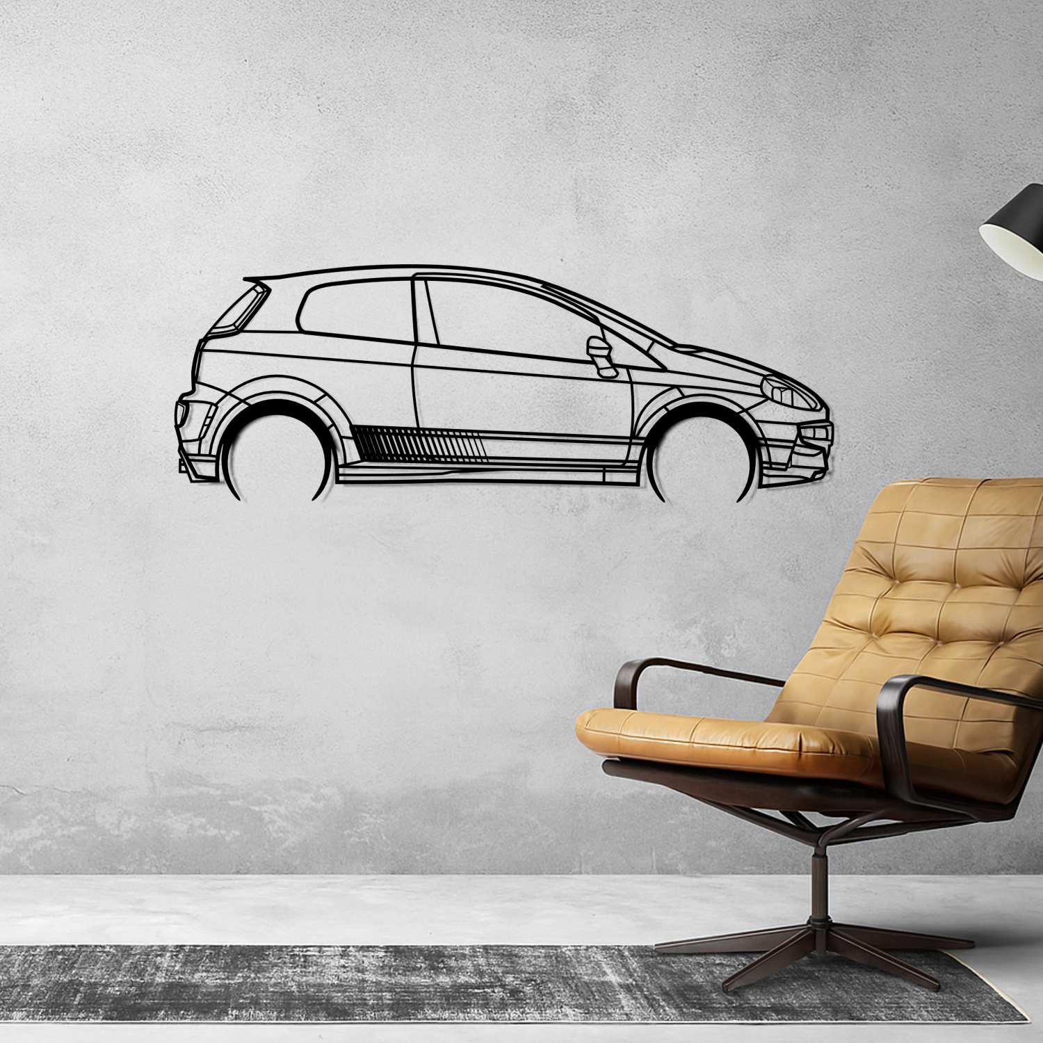 Abarth Punto Evo (2009-2012) - Side View - Metal Silhouette