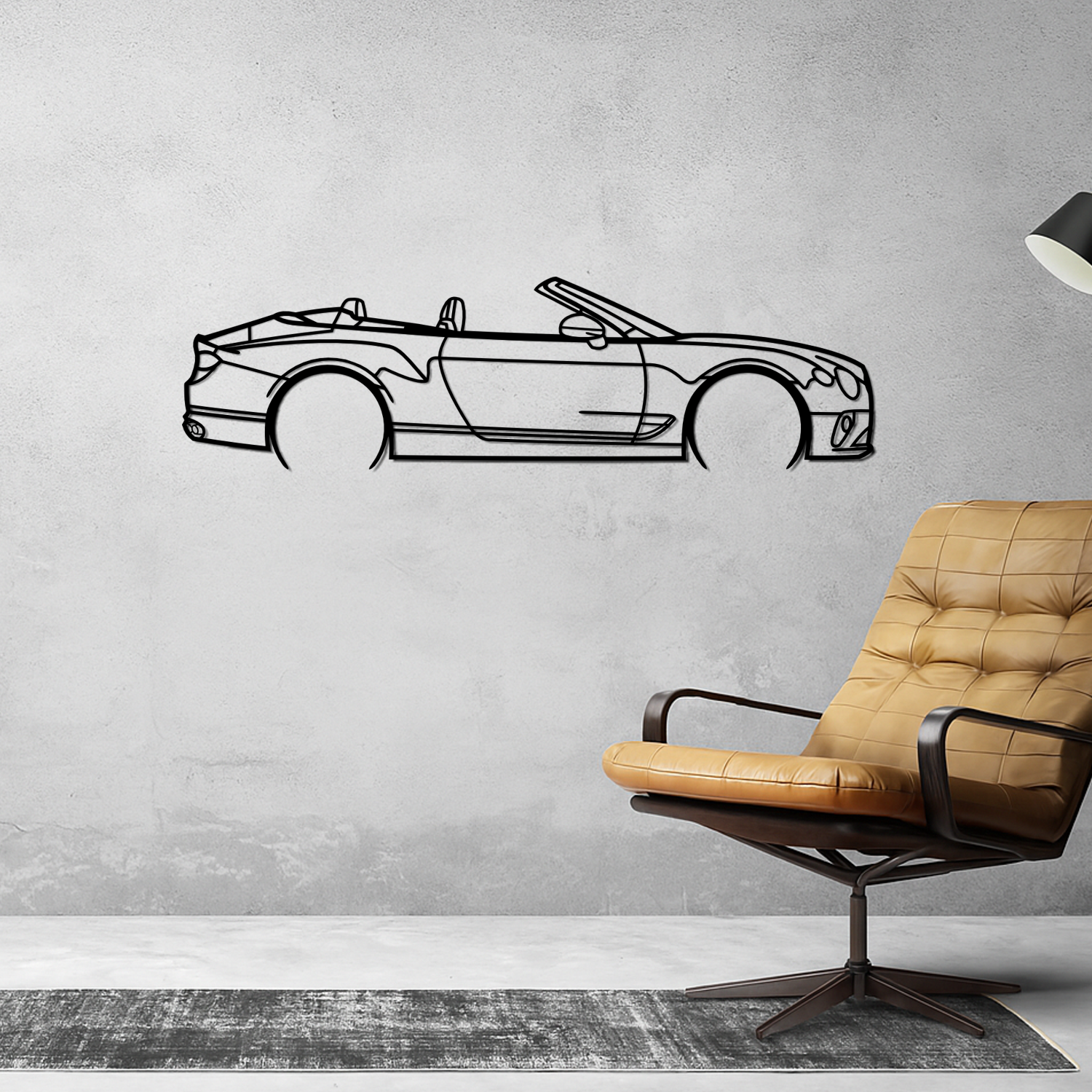 Bentley Continental GT Cabrio (2018-2024) - Side View - Metal Silhouette 