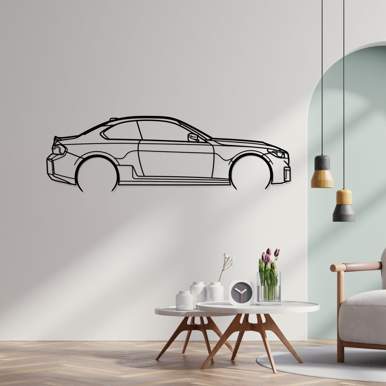 Abarth Punto Side View - Metal Wall Silhouette 