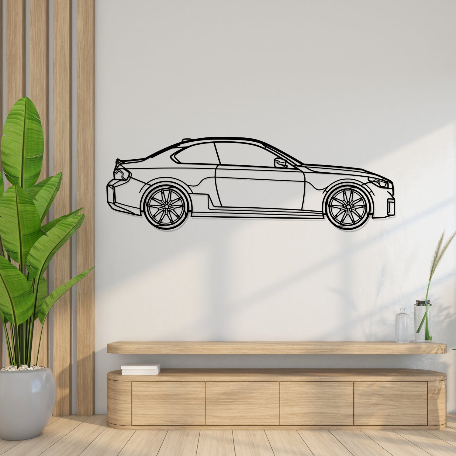 Abarth Punto Side View - Metal Wall Silhouette 