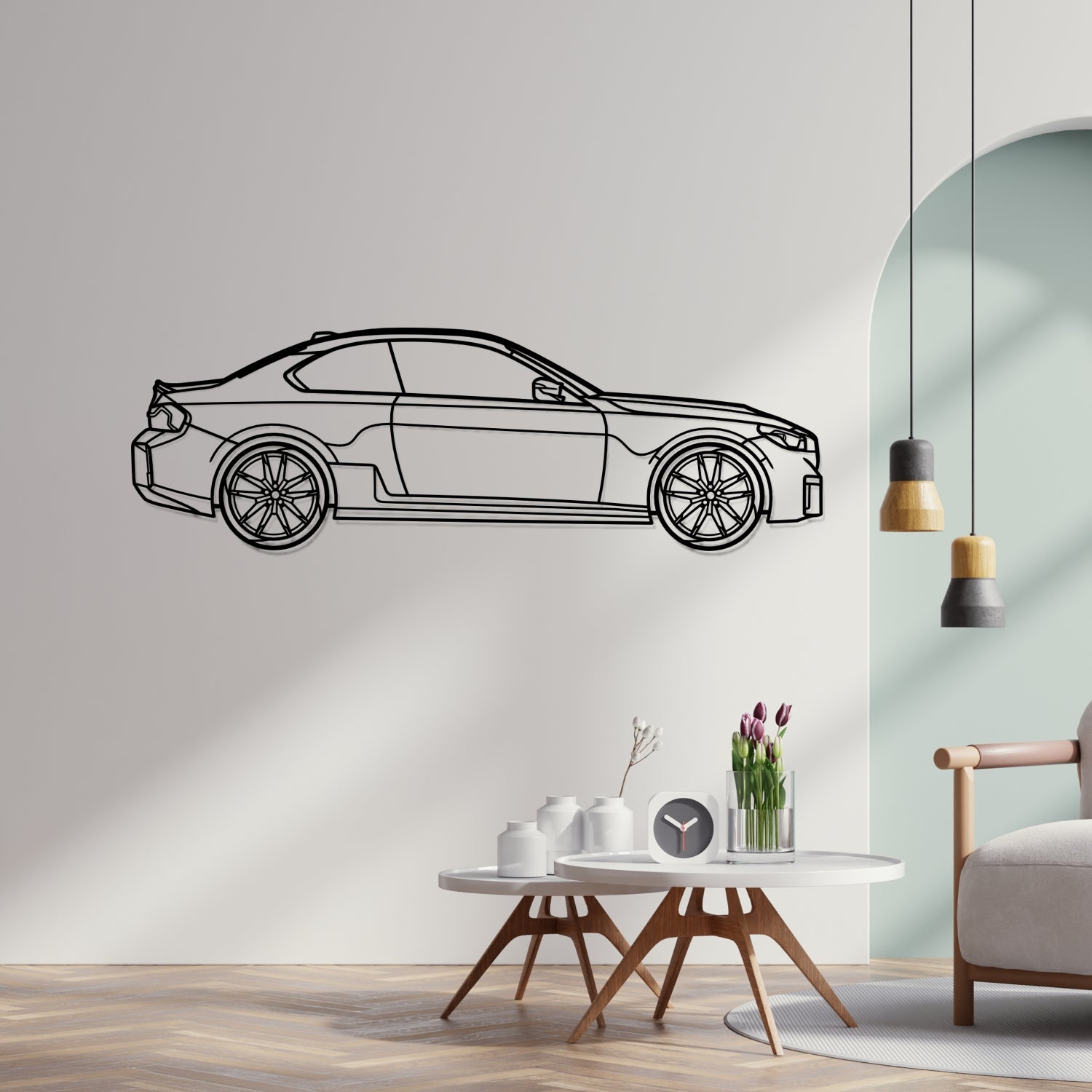 Abarth Punto Side View - Metal Wall Silhouette 