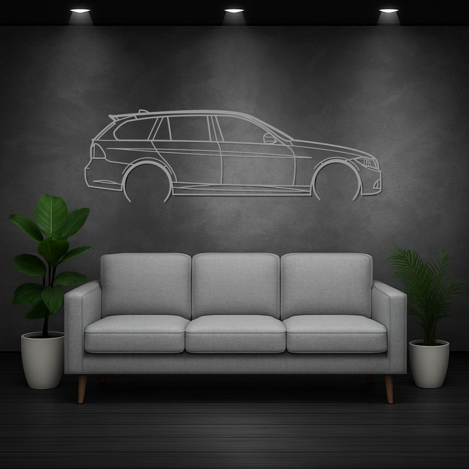 Audi R8 V10 Plus (2012-2015) - Side Perspective - Metal Silhouette