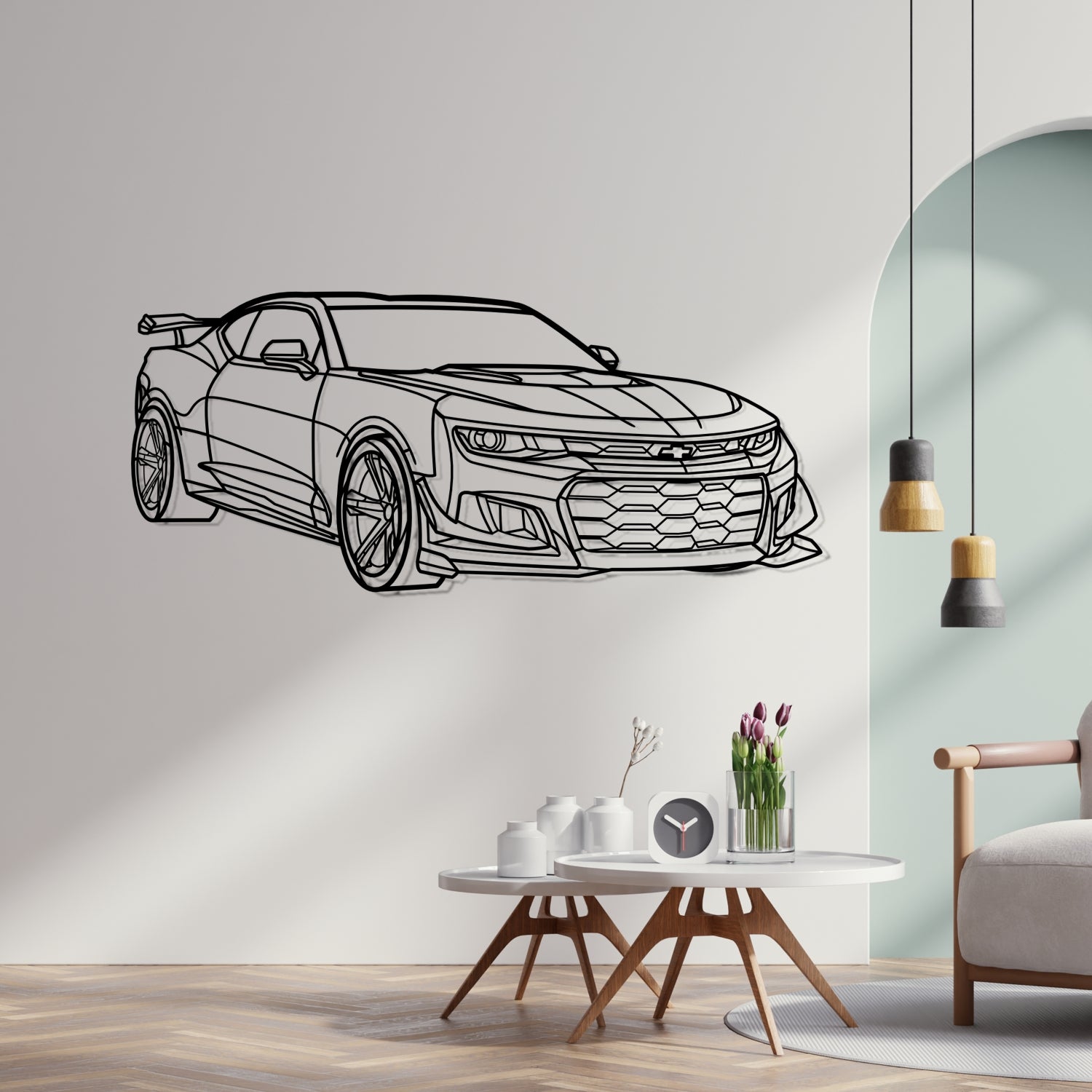 Caterham – 3D-Perspektive Front – Metallsilhouette