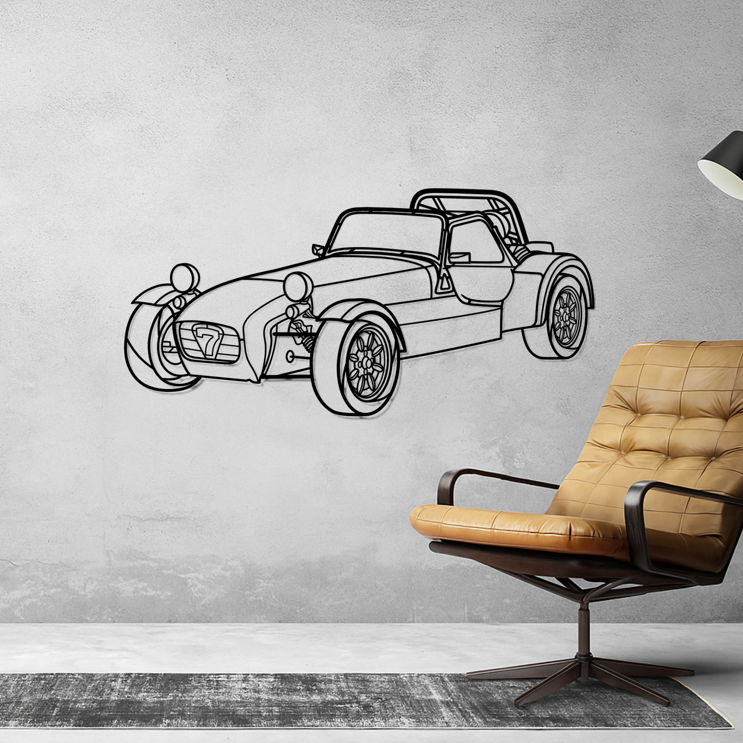 Caterham - Perspetiva 3D Frente - Silhueta de Metal