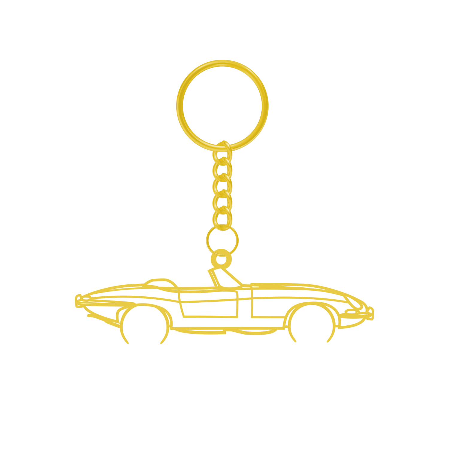 Jaguar E-Type Convertible - Metal Key Ring