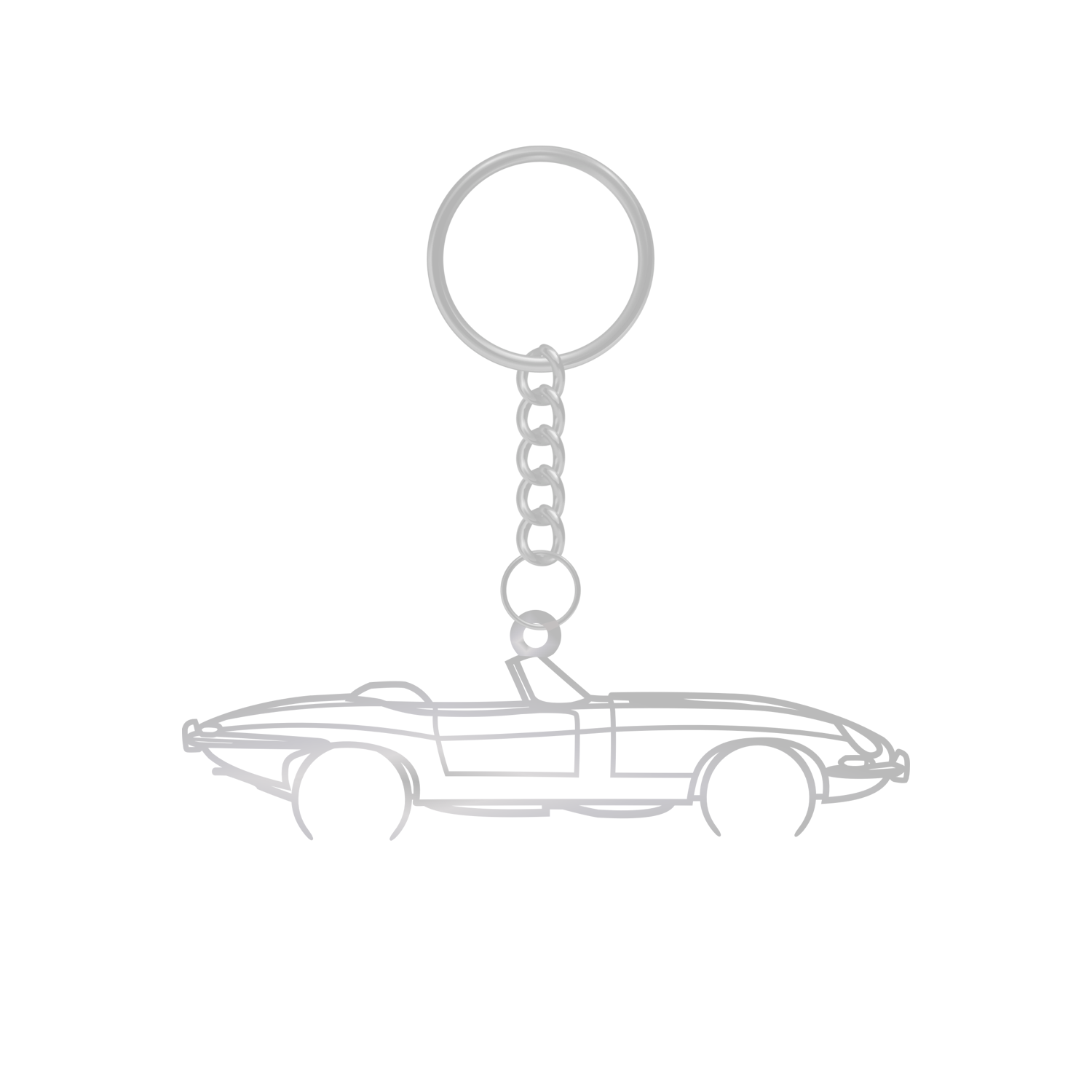 Jaguar E-Type Convertible - Metal Key Ring