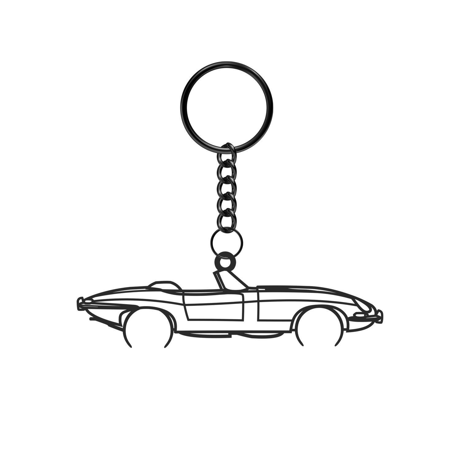 Jaguar E-Type Convertible - Metal Key Ring