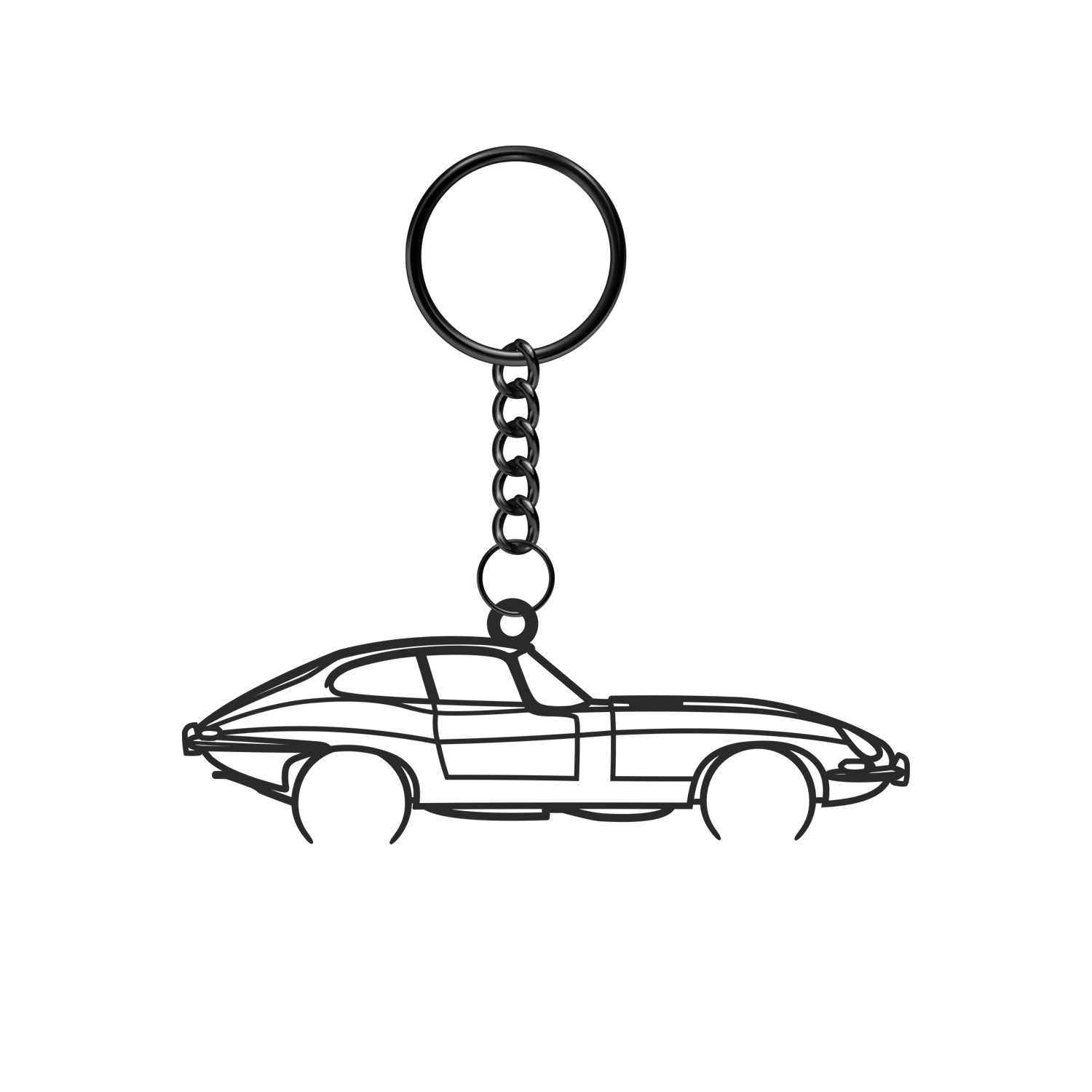 Jaguar E-Type Coupe - Metallic Keychain