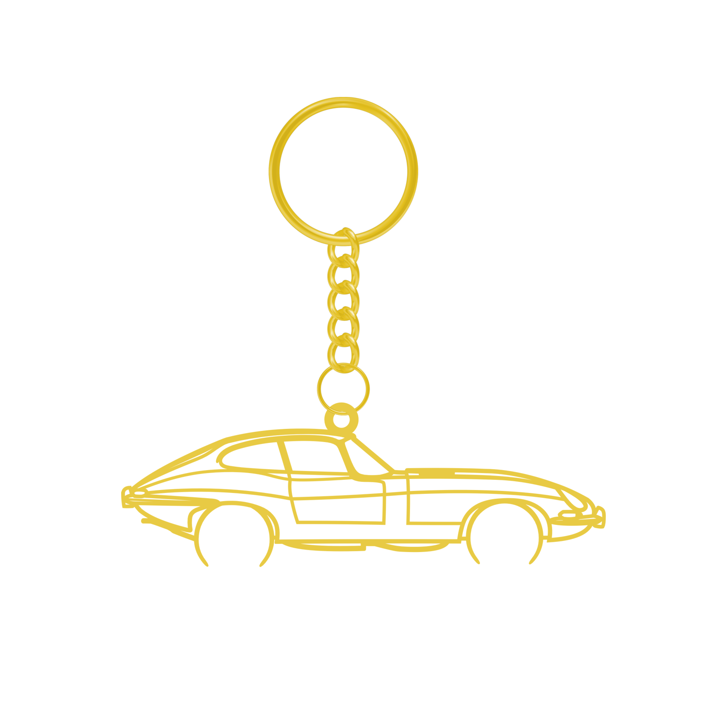 Jaguar E-Type Coupe - Metallic Keychain