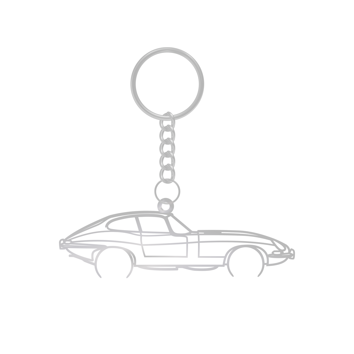 Jaguar E-Type Coupe - Metallic Keychain