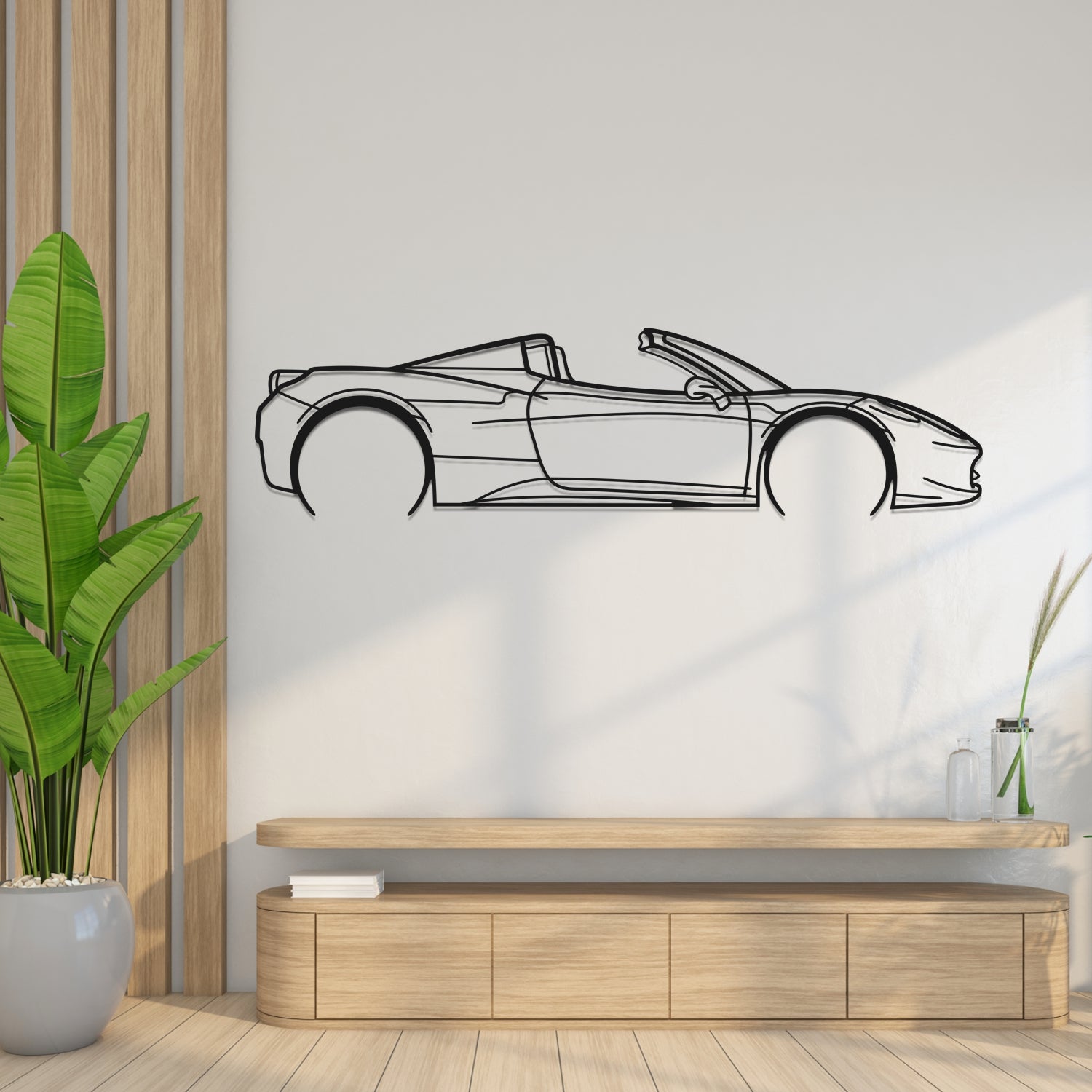 Ferrari 458 Spider Side View - Metal Wall Silhouette 