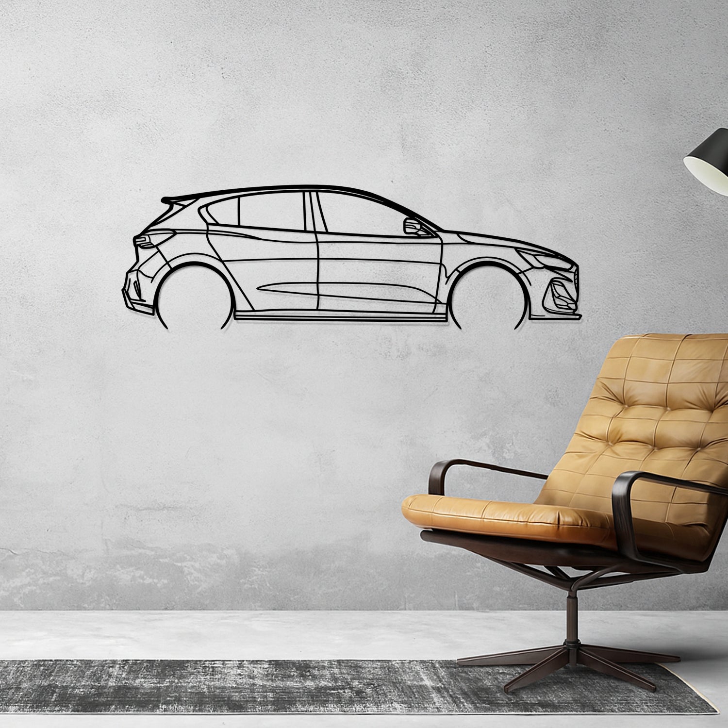 Audi R8 V10 Plus (2012-2015) - Side Perspective - Metal Silhouette