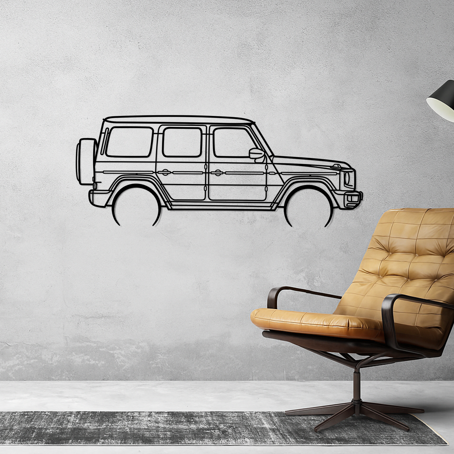 Mercedes G63 (2018-2025) - Perspetiva Lateral - Silhueta de Metal