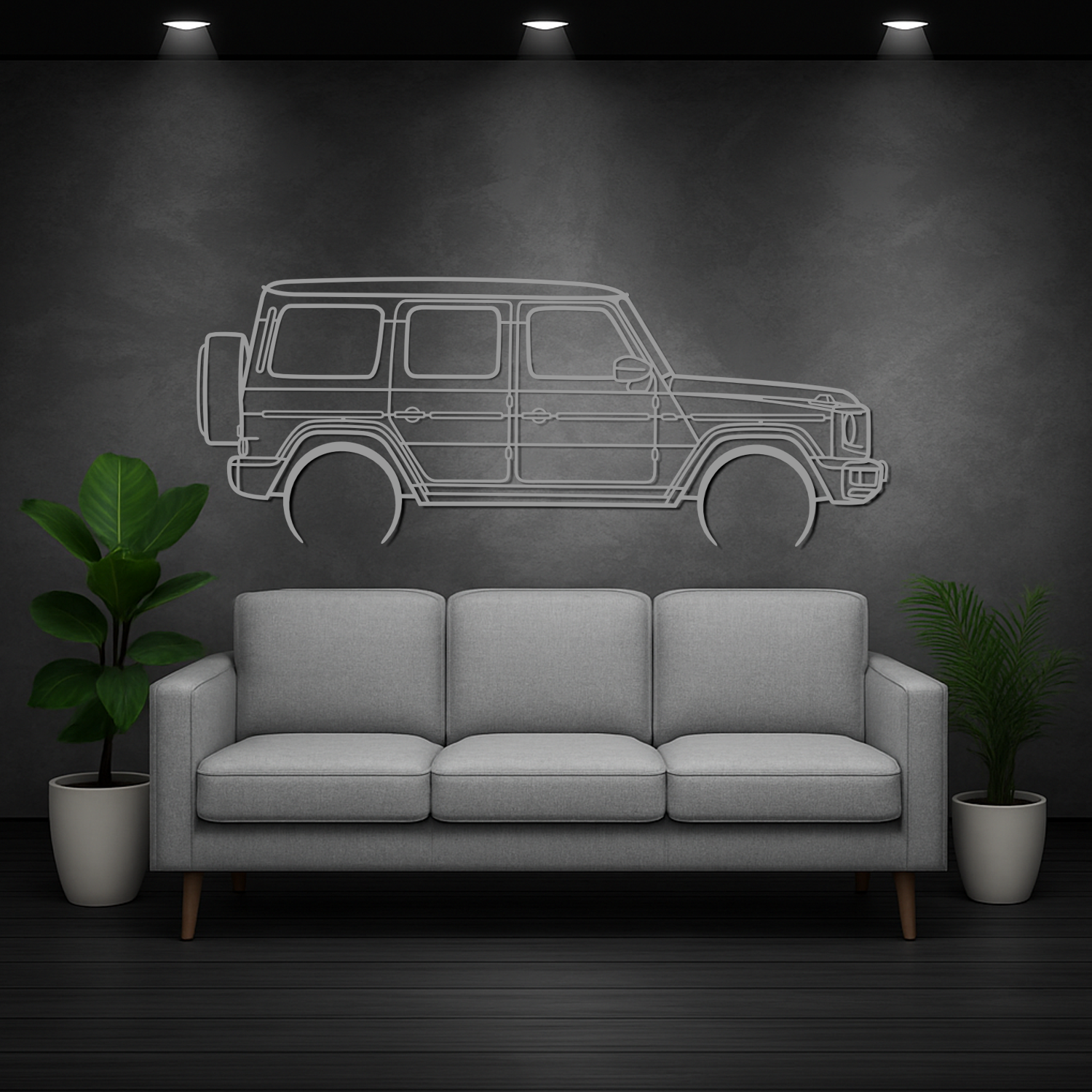 Mercedes G63 (2018-2025) - Perspetiva Lateral - Silhueta de Metal