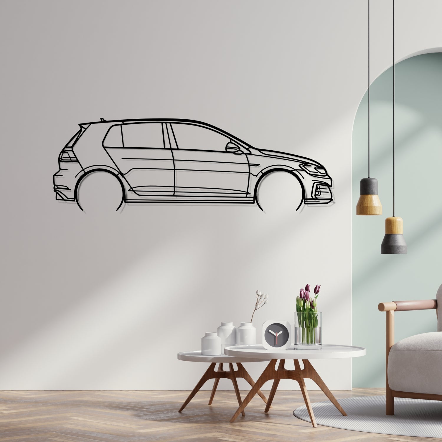 Audi R8 V10 Plus (2012-2015) - Side Perspective - Metal Silhouette