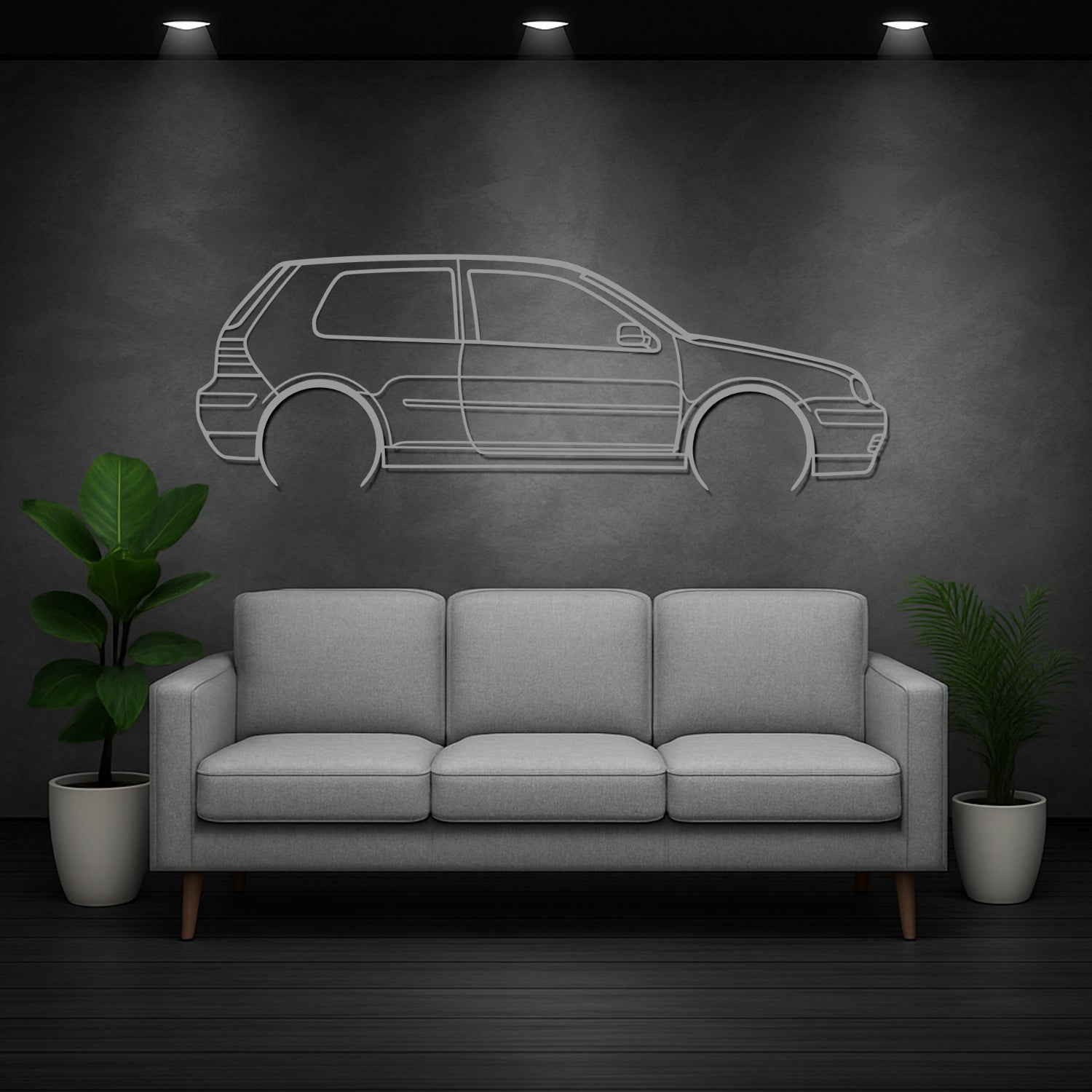 Audi R8 V10 Plus (2012-2015) - Side Perspective - Metal Silhouette