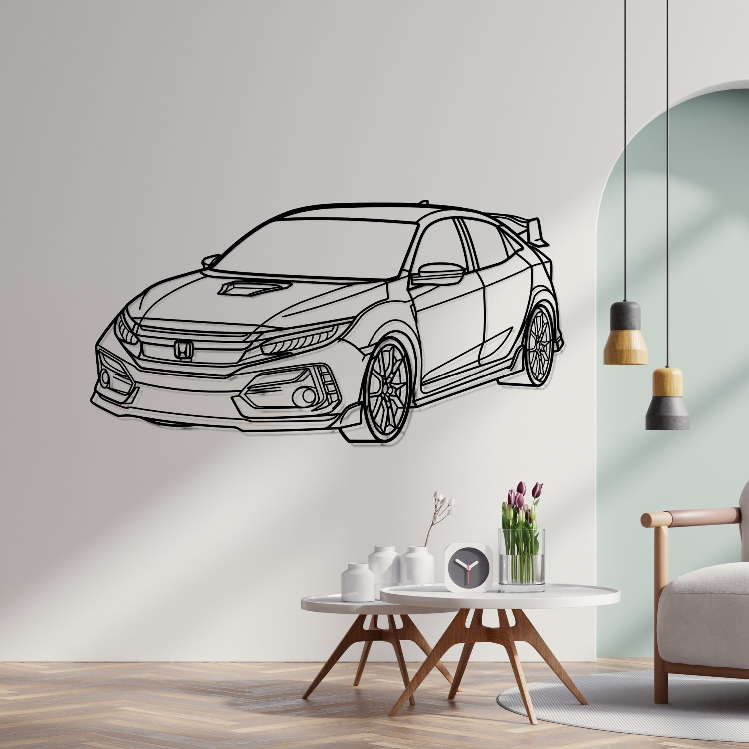 Caterham - 3D Perspective Front - Metal Silhouette