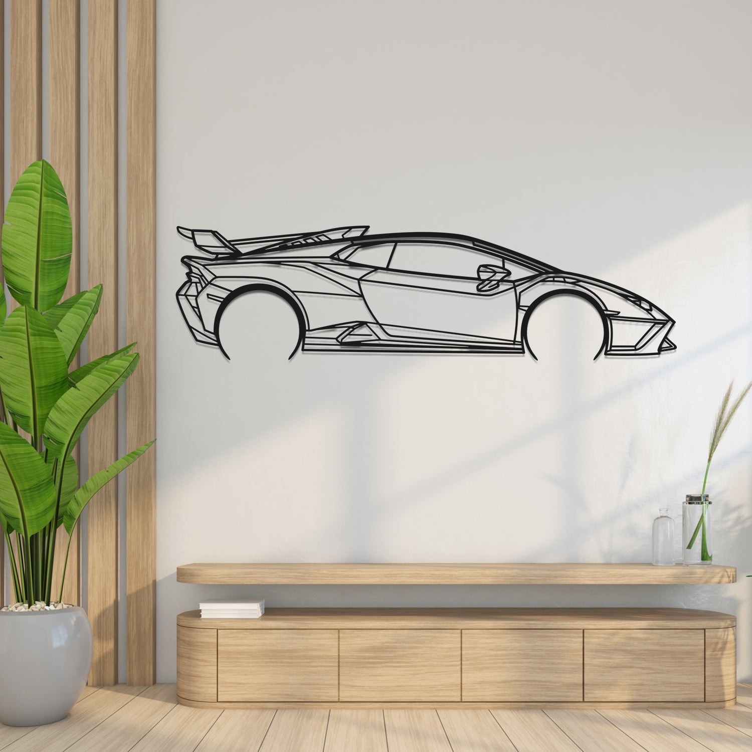 Lamborghini Huracan STO Side View - Metal Wall Silhouette