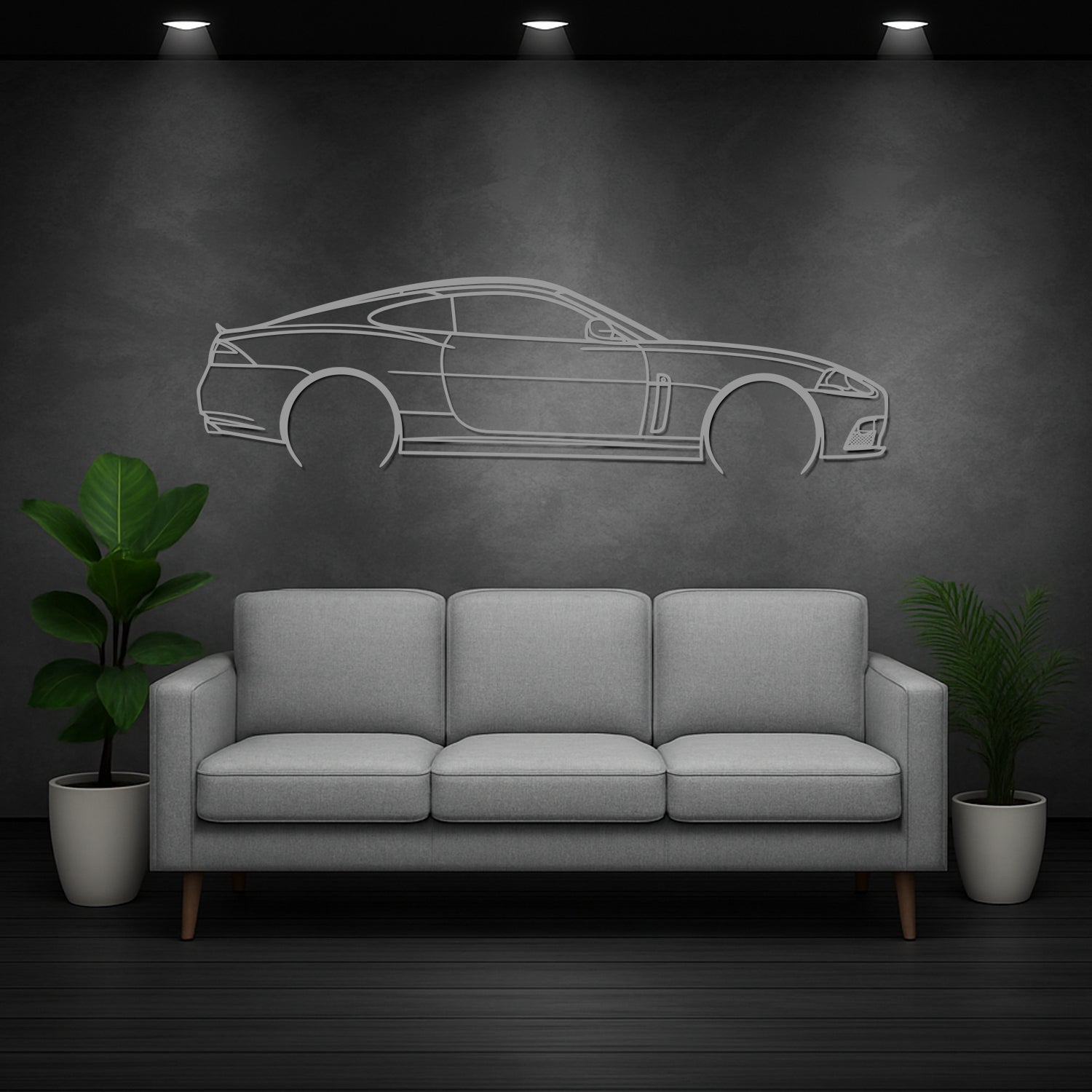 Jaguar XK (2006-2014) - Perspetiva Lateral - Silhueta de Metal