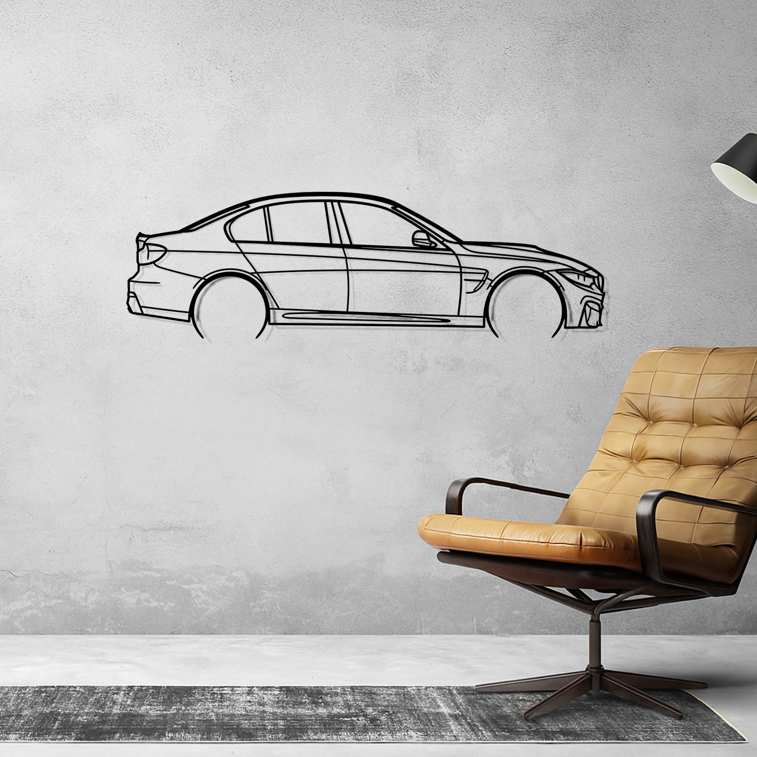 Abarth Punto Side View - Metal Wall Silhouette 